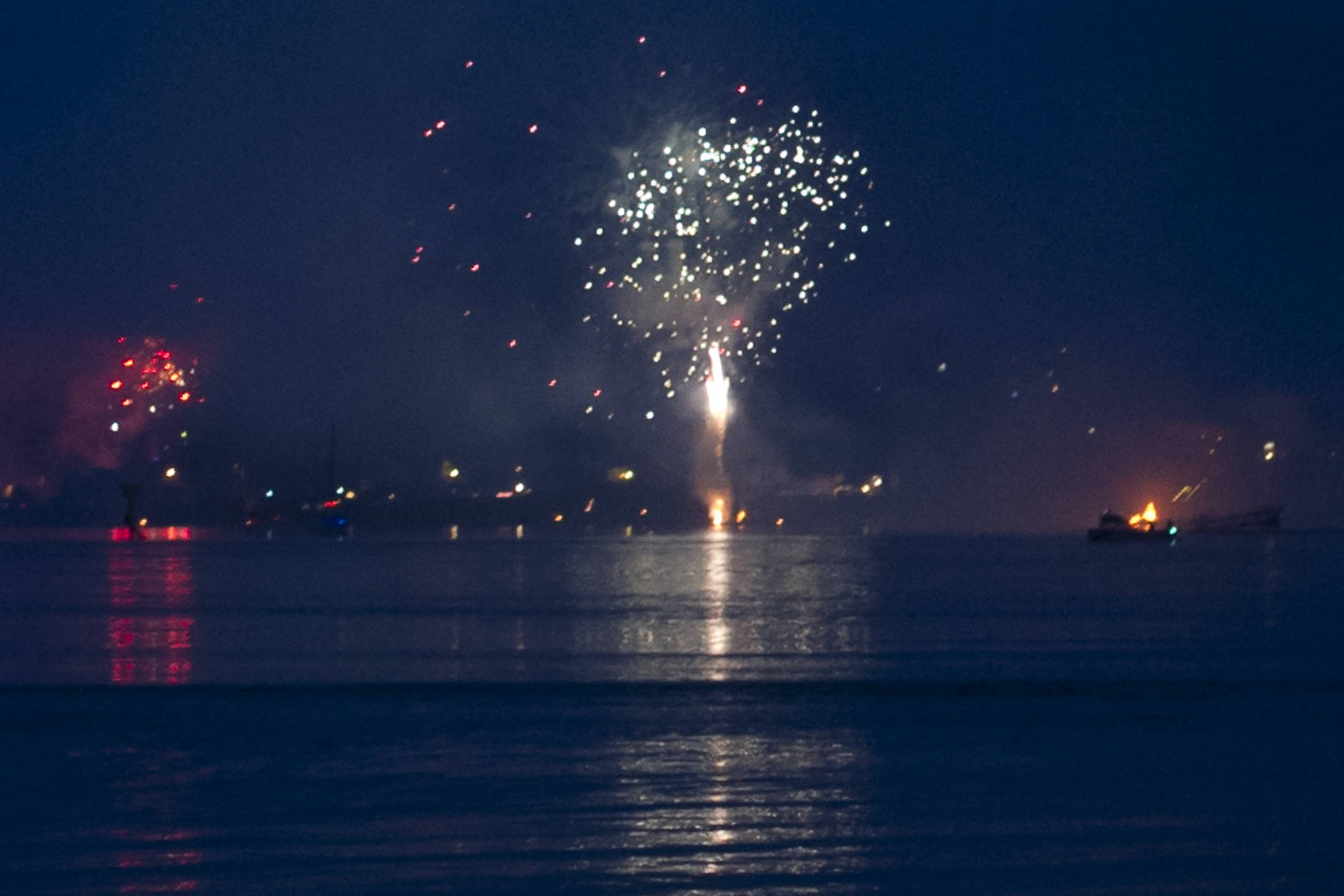 Fireworks are shot off at private parties on Douglas Island on July 3, 2017. (Michael Penn | Juneau Empire File)