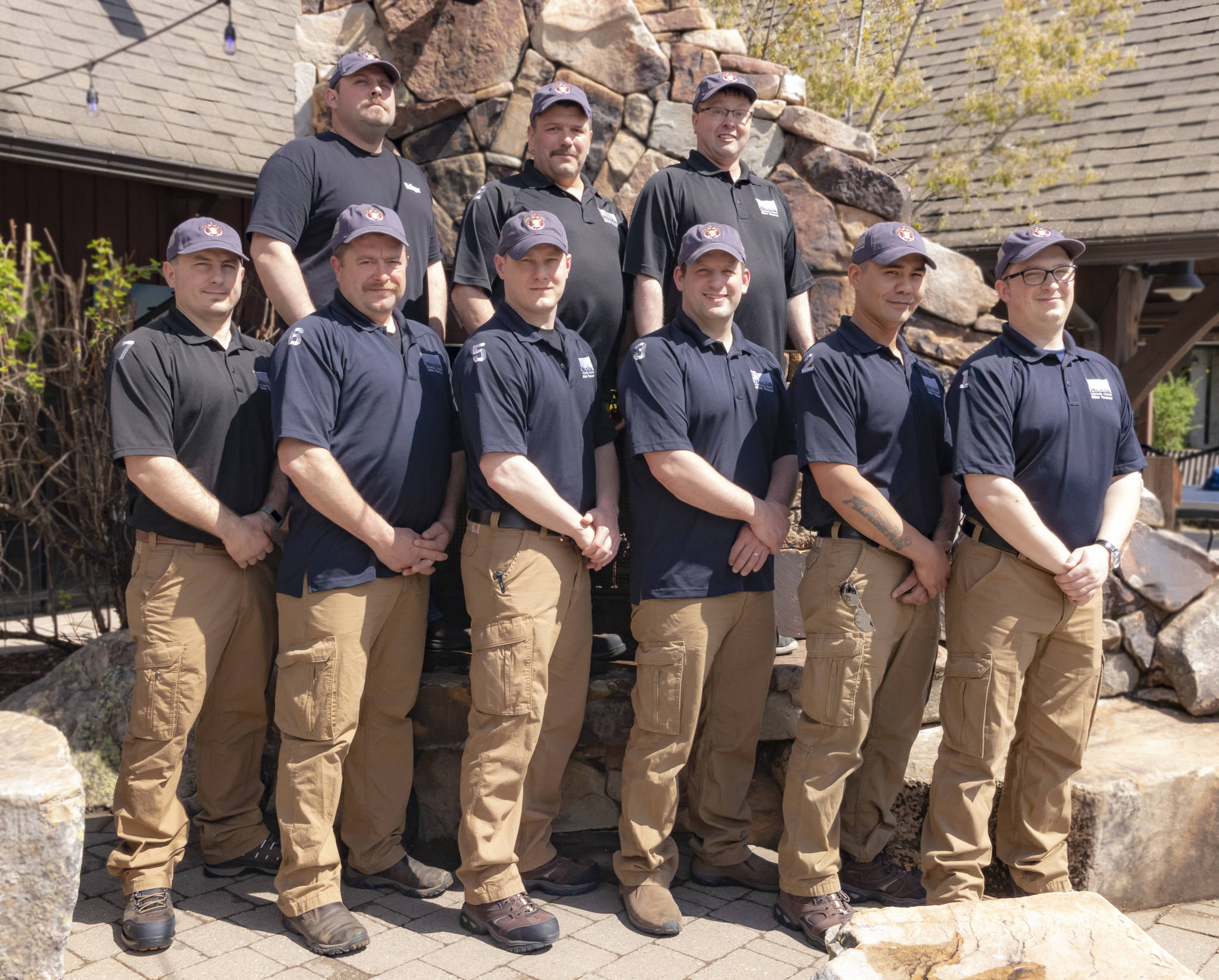 The Hecla-Greens Creek team that participated in the Central Mine Rescue Competition is pictured. The front row, from left, is Dustin McGillvray, J.P. Roulet, Adam Baker, Ryan Friend, Tim Katasse and Chris Gucker. The back row, from left, is Jeff Trego, John Howard and Al Morrison. (Courtesy photo | Greens Creek Mine)