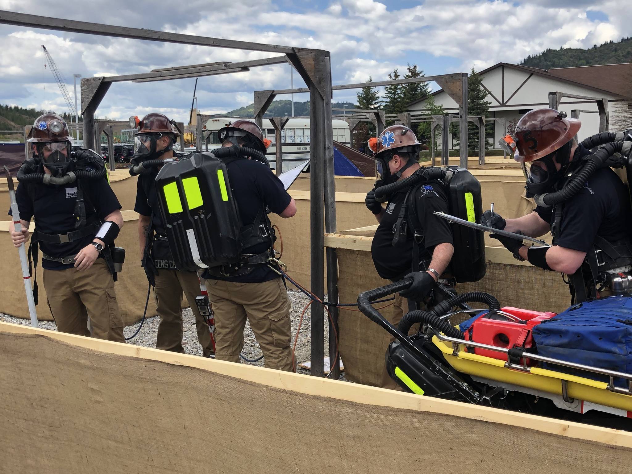 Members of the Greens Creek Mine rescue team participate in an event at the Central Mine Rescue Competition in Kellogg, Idaho in May. (Courtesy photo | Greens Creek Mine)