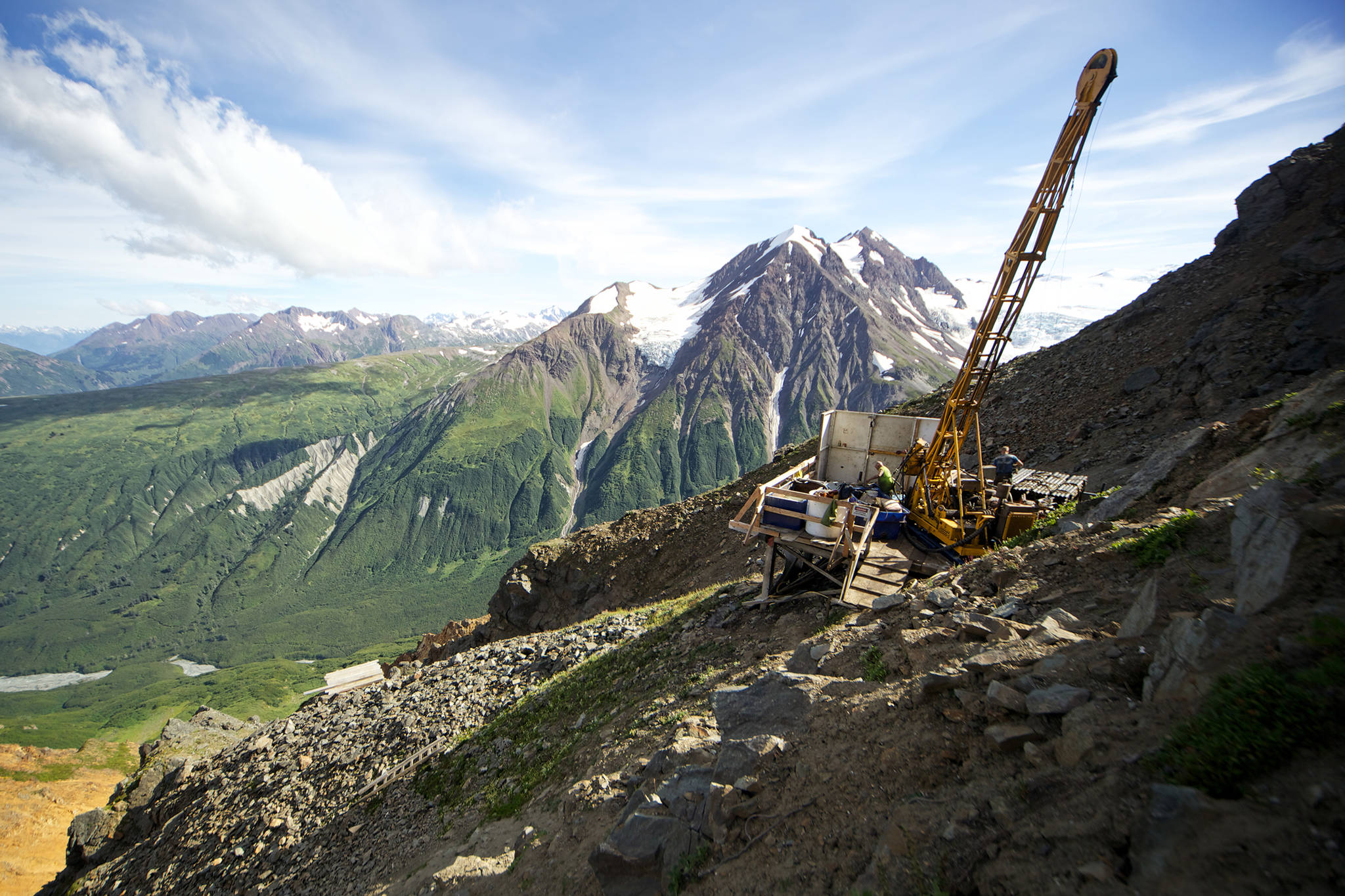 Constantine Metal Resources employees continue exploration for a mine referred to as the Palmer Project in the Chilkat Valley in this undated photo. (Courtesy photo | Constantine Metal Resources)