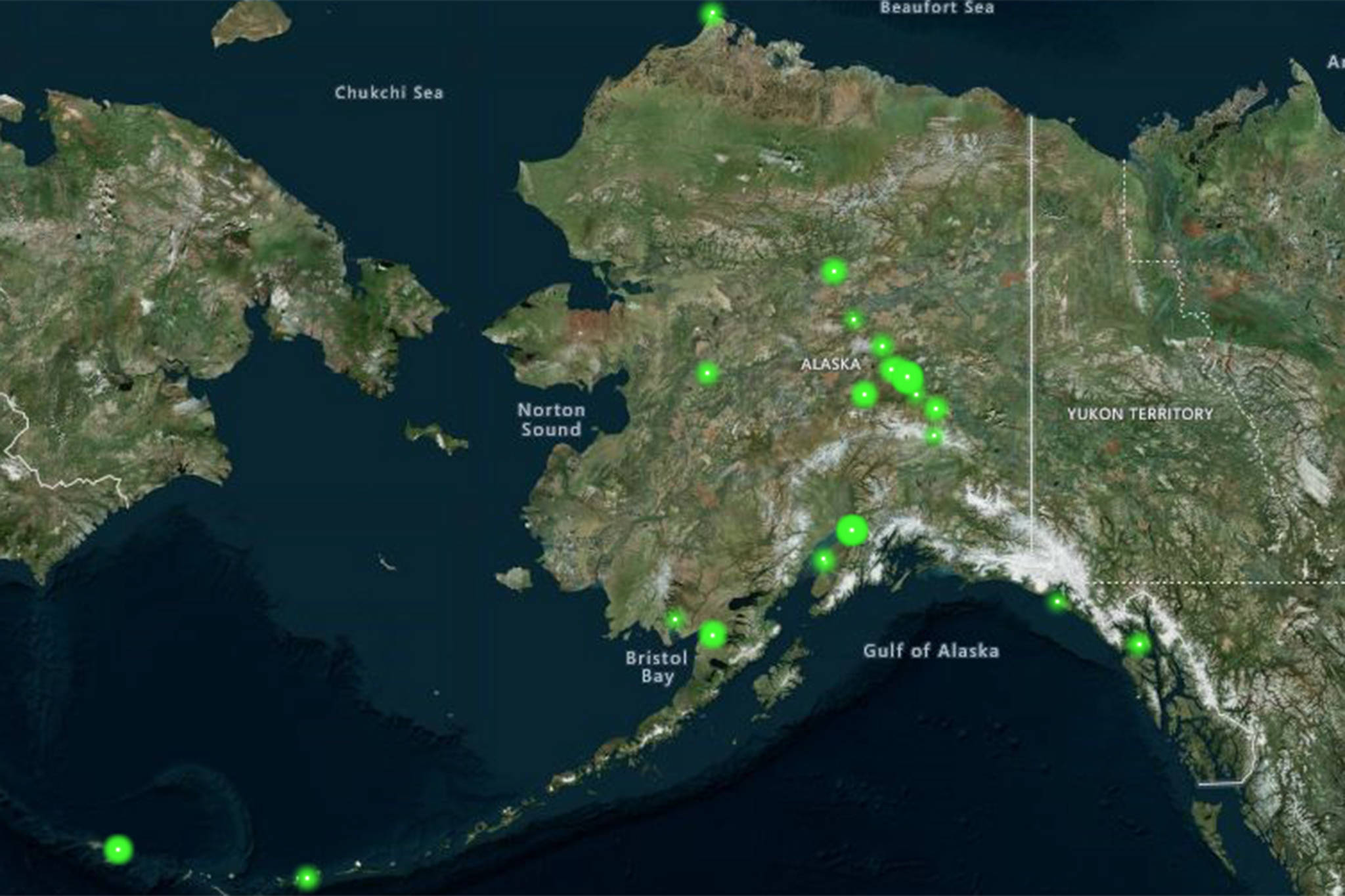 This Alaska Department of Environmental Conservation map shows PFAS sites through Alaska. (Courtesy Photo | Alaska Department of Environmental Conservation)