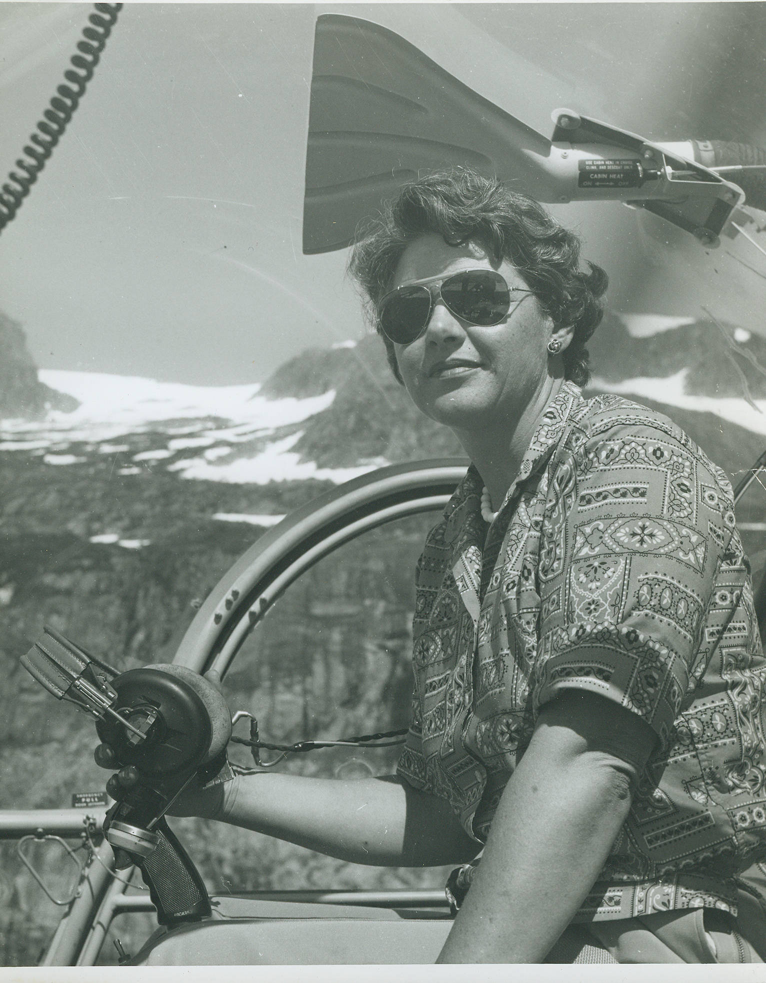 Nancy Livingston in the cockpit of a helicopter in the mid-1950s. (Courtesy Photo | Texas Woman’s University)