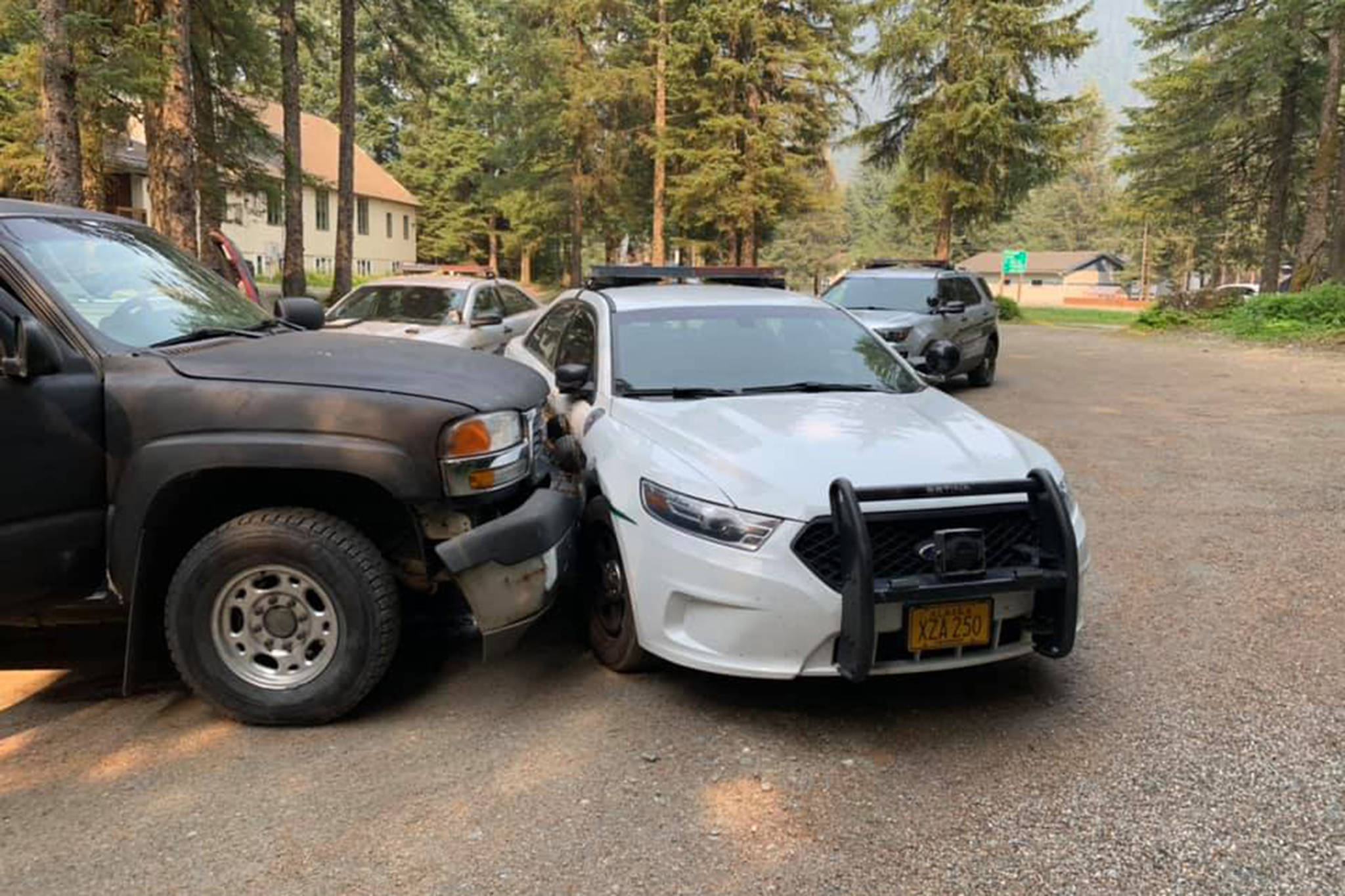 Juneau police released this image of a car crash from Sunday, July 7, 2019. (Courtesy photo | Juneau Police Department)