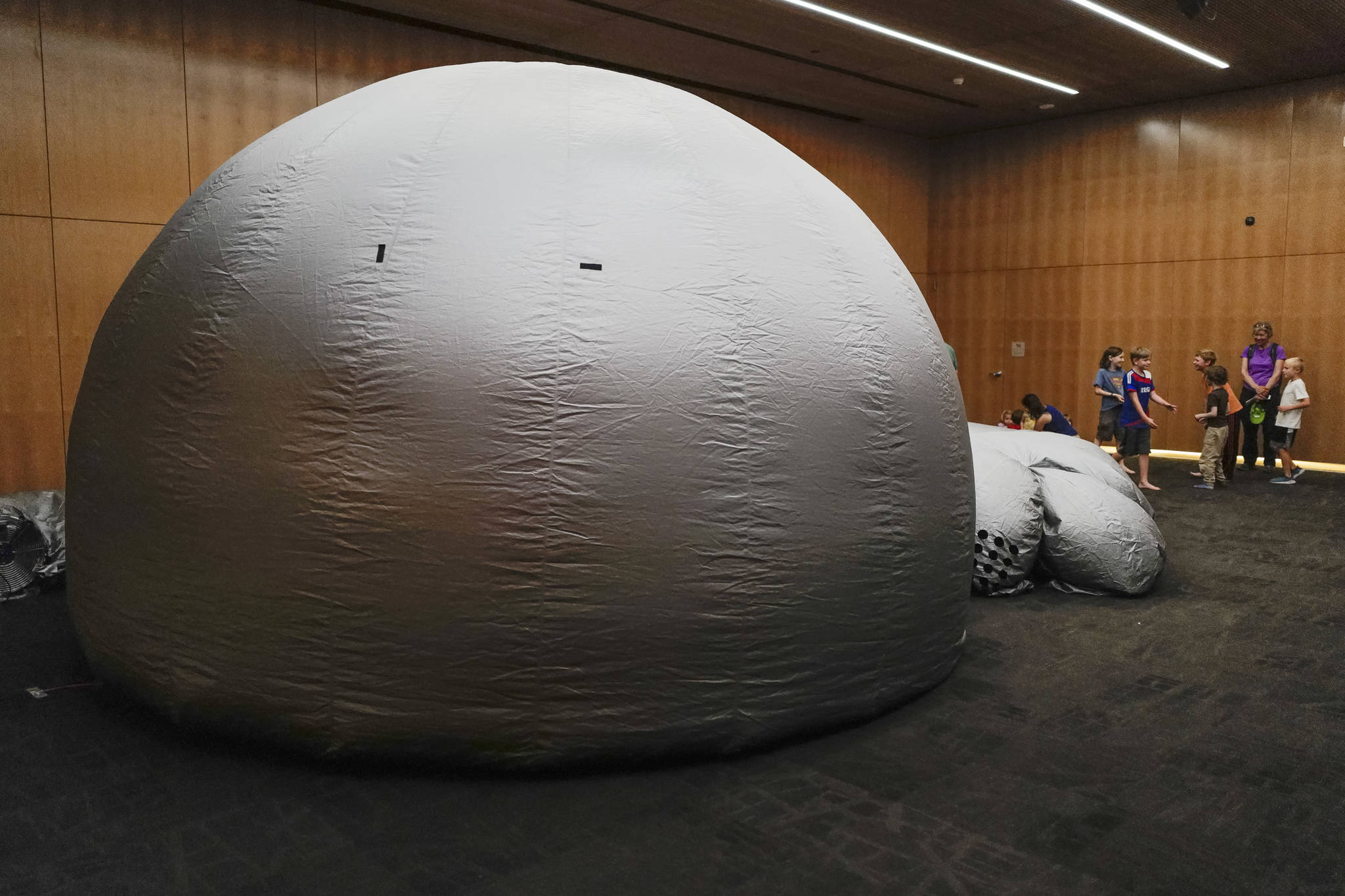 The Marie Drake Planetarium was giving presentations with a portable planetarium at the Alaska State Museum on Friday, July 5, 2019. (Michael Penn | Juneau Empire)