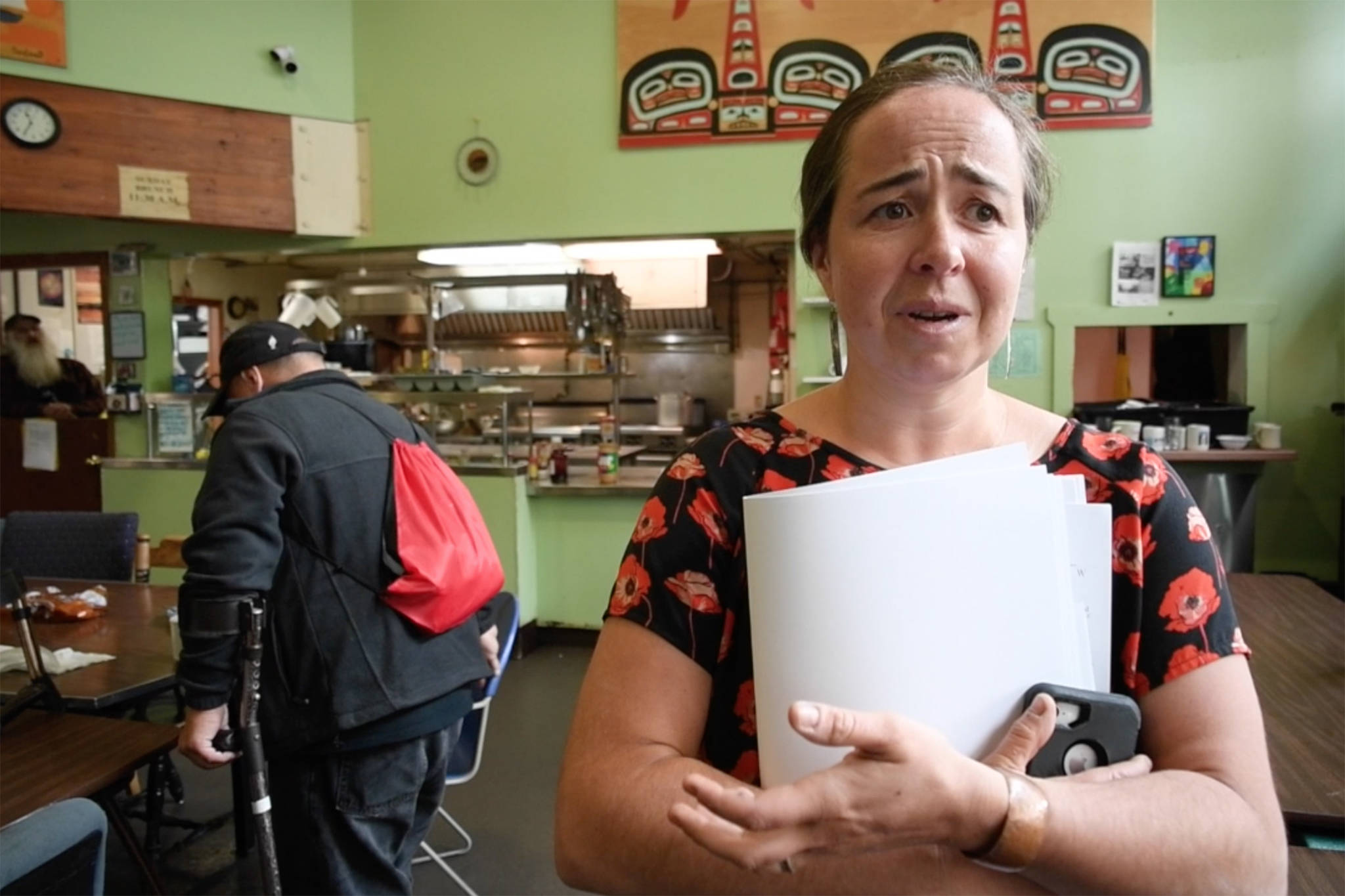 Mariya Lovishchuk, Executive Director of the Glory Hall -- Juneau’s homeless shelter and soup kitchen -- speaks Wednesday, July 17, 2019, about cuts in services that will take place starting next month with the elimination of state funding. Watch a full video online at juneauempire.com. (Michael Penn | Juneau Empire)