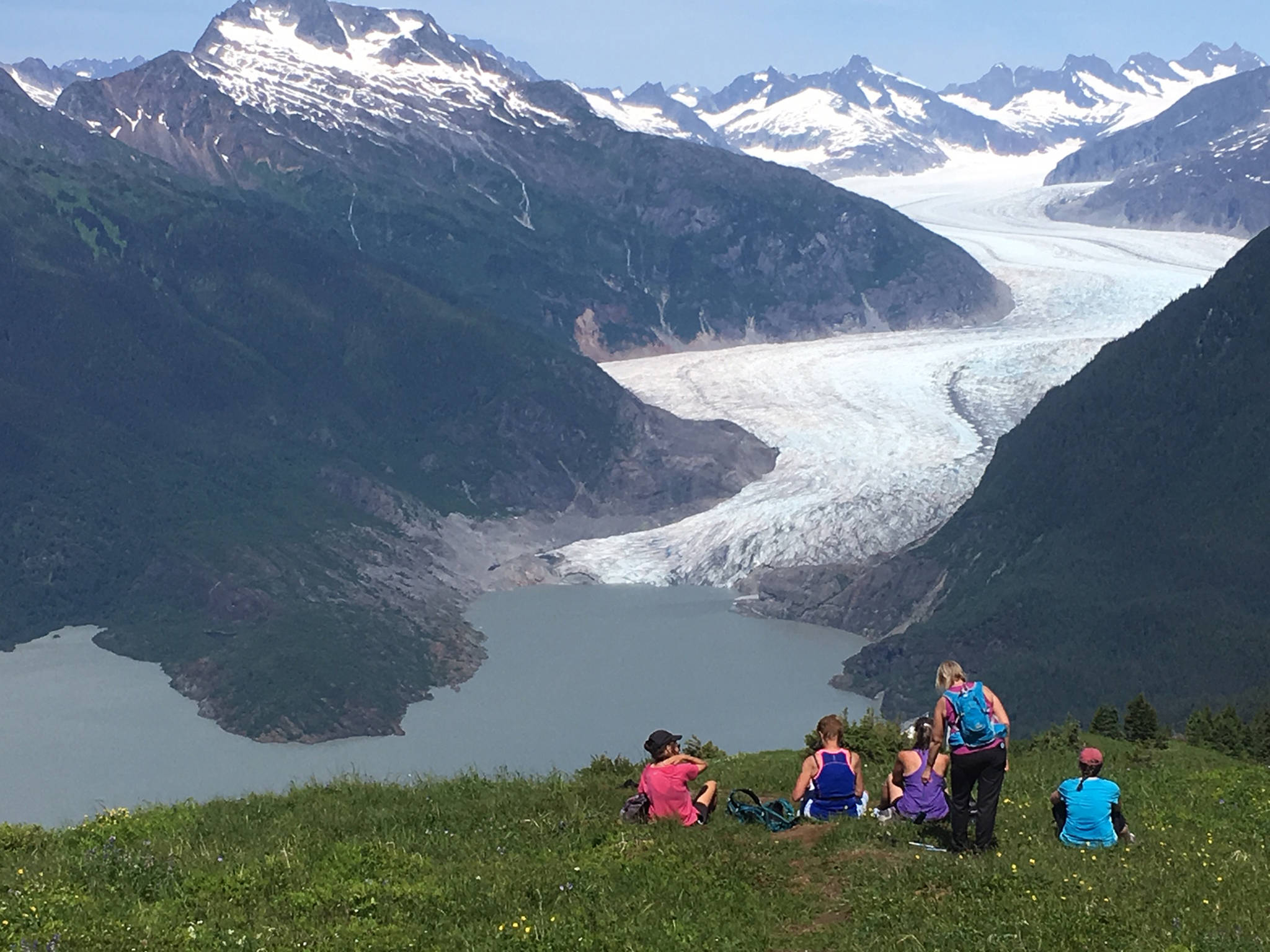 The Mendenhall Glacier viewed from the top of Thunder Mountain on Friday, June 28, 2019. (Courtesy Photo | Deborah Rudis)