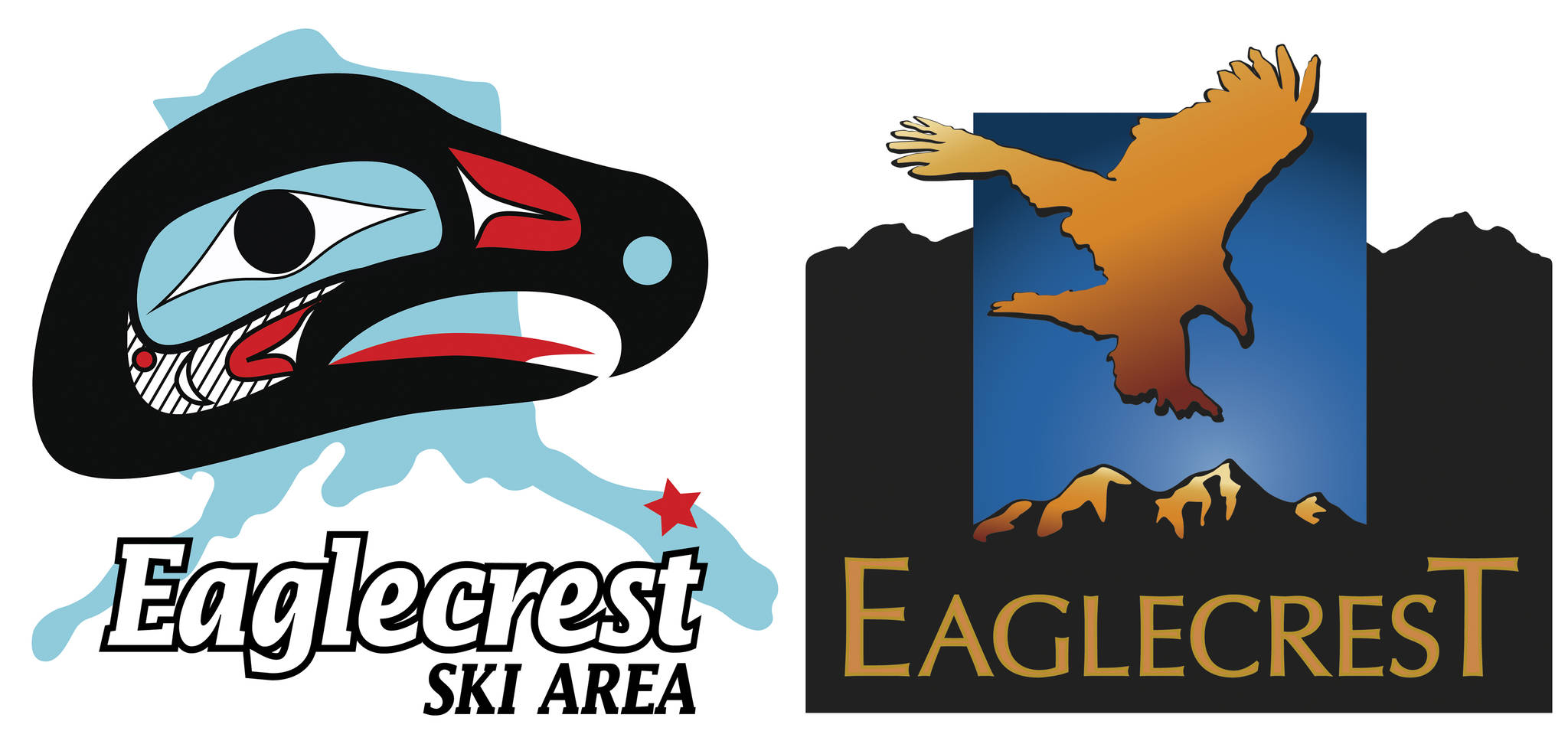 A side-by-side look at Eaglecrest’s new and old logos. (Courtesy photos | Eaglecrest)