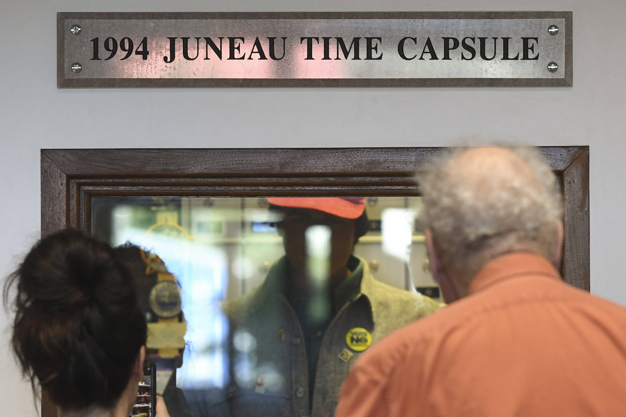 The 1994 Juneau Time Capsule at the Hurff Ackerman Saunders Federal Building in Juneau on Friday, Aug. 9, 2019. (Michael Penn | Juneau Empire)