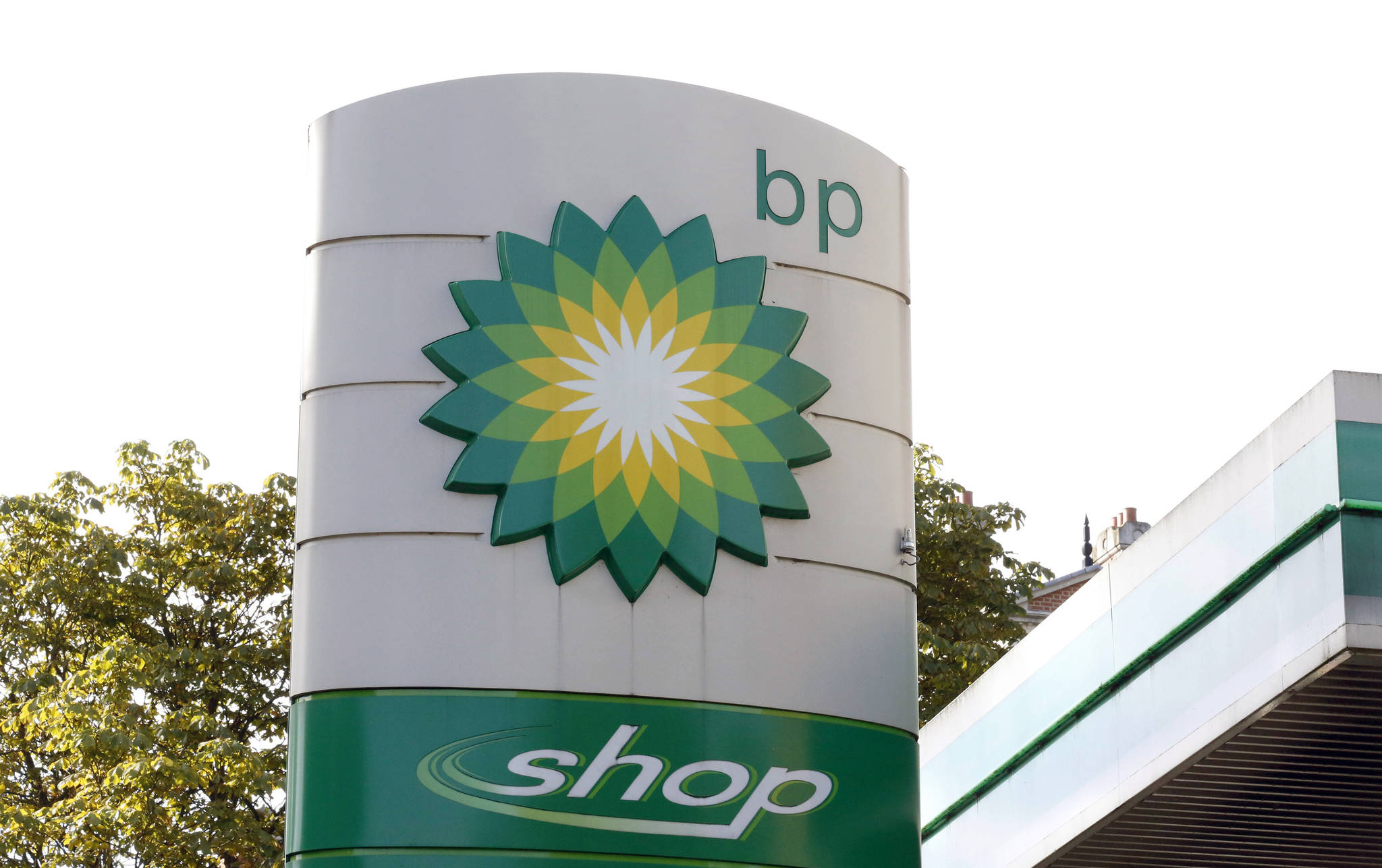 FILE - This Aug. 1, 2017, file photo shows the oil producer BP company logo at a petrol station in London. BP, a major player on Alaska’s North Slope for decades, is selling all of its Alaska assets, the company announced Tuesday, Aug. 27, 2019. Hilcorp Alaska is purchasing BP interests in both the Prudhoe Bay oil field and the trans-Alaska pipeline for $5.6 billion, BP announced in a release.(AP Photo/Caroline Spiezio, File)