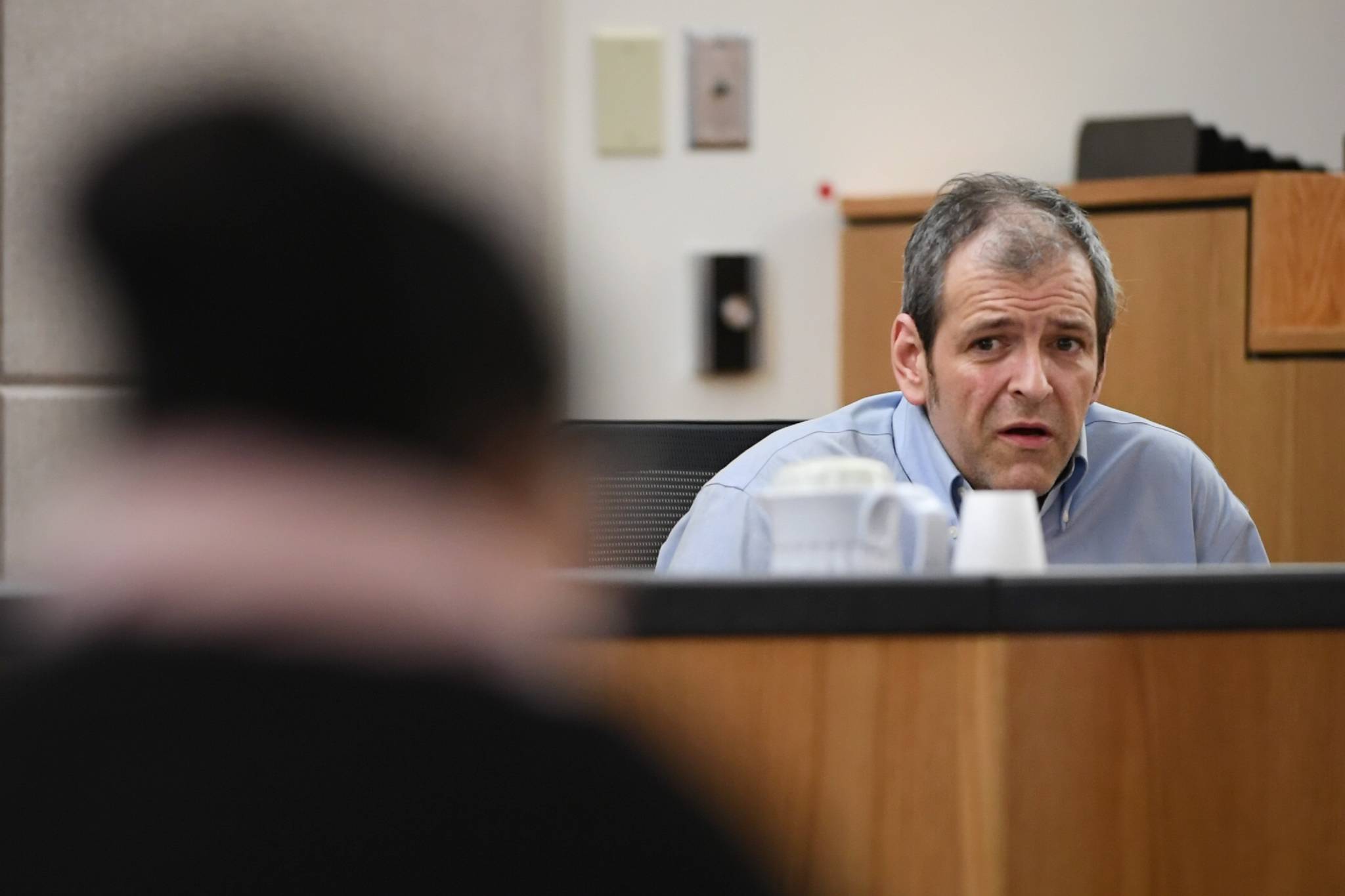 James Barrett is questioned by Defense Attorney Natasha Norris in Juneau Superior Court on Wednesday, Sept. 4, 2019, during the trial of Laron Carlton Graham on two counts of first-degree murder for the November 2015 shooting deaths of 36-year-old Robert H. Meireis and 34-year-old Elizabeth K. Tonsmeire. (Michael Penn | Juneau Empire)