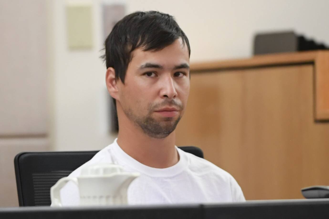 James LeBlanc-Tweedy is called to the witness stand in Juneau Superior Court on Thursday, Sept. 19, 2019, during the trial of Laron Carlton Graham on two counts of first-degree murder for the November 2015 shooting deaths of 36-year-old Robert H. Meireis and 34-year-old Elizabeth K. Tonsmeire. (Michael Penn | Juneau Empire)