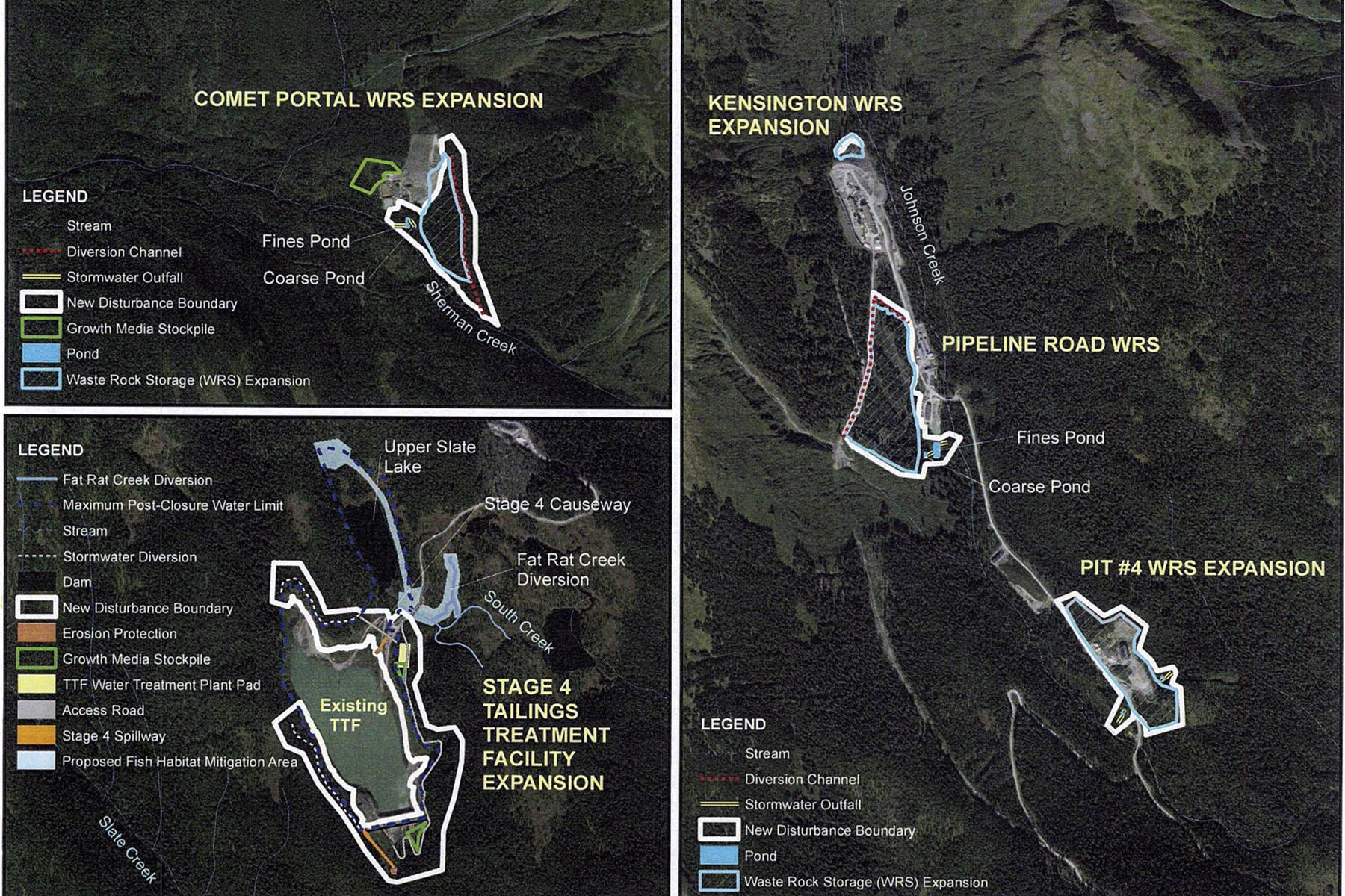 A map of proposed changes to Kensington mine facilities provided in Forest Service documents. (Courtesy photo)