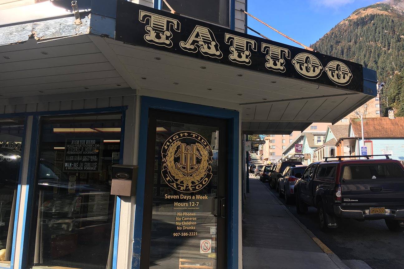 High Tide Tattoo is one of the tattoo parlors in town that may deal with the Coast Guard’s recently loosened regulations on ink. (Michael S. Lockett | Juneau Empire)