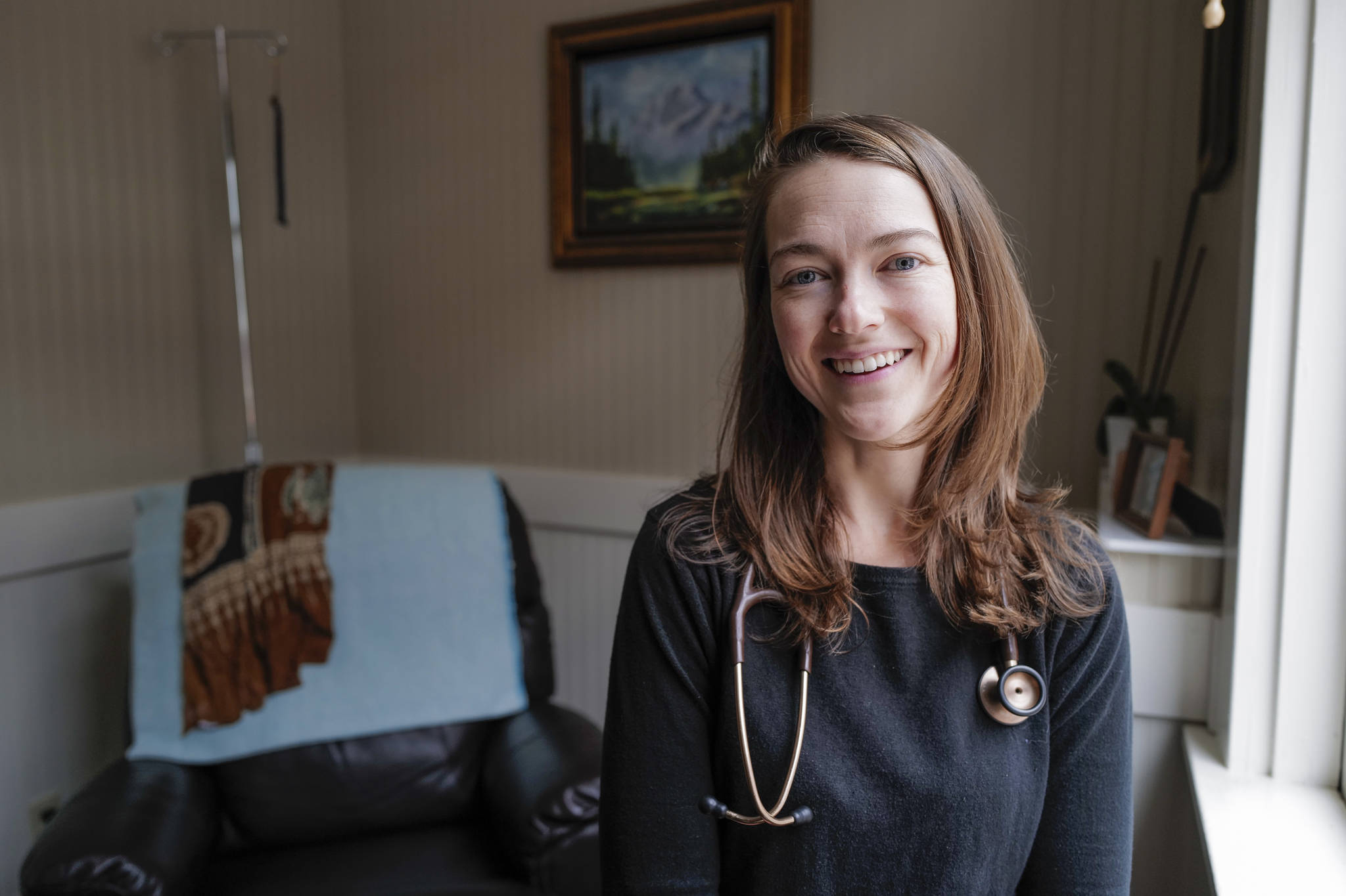 Dr. Kayla Luhrs in her business, Moon Cycle Medicine, Inc., located on Seward Street on Thursday, Oct. 10, 2019. (Michael Penn | Juneau Empire)
