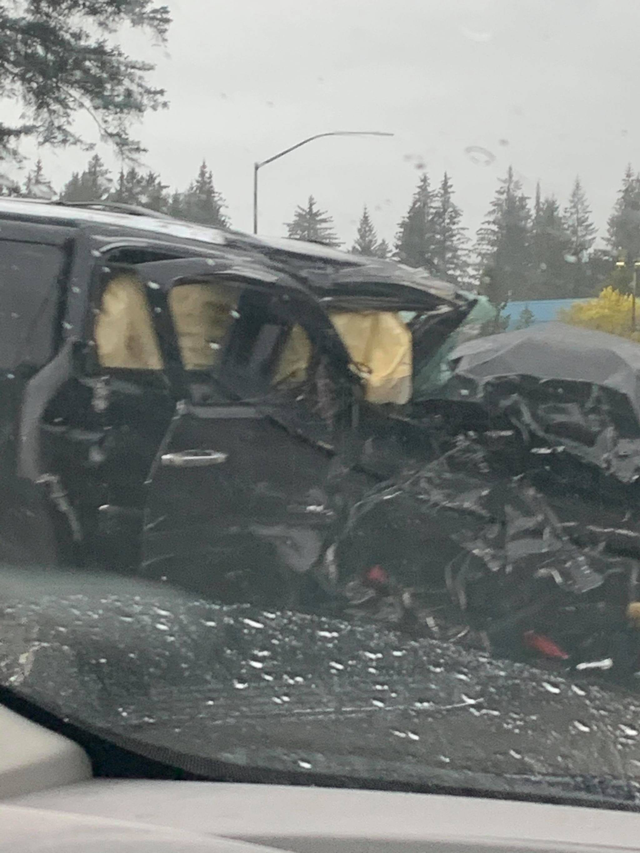 Car crash on Egan Drive near Glacier Highway on Oct. 11, 2019. (Photo Courtesy of David Kirby)