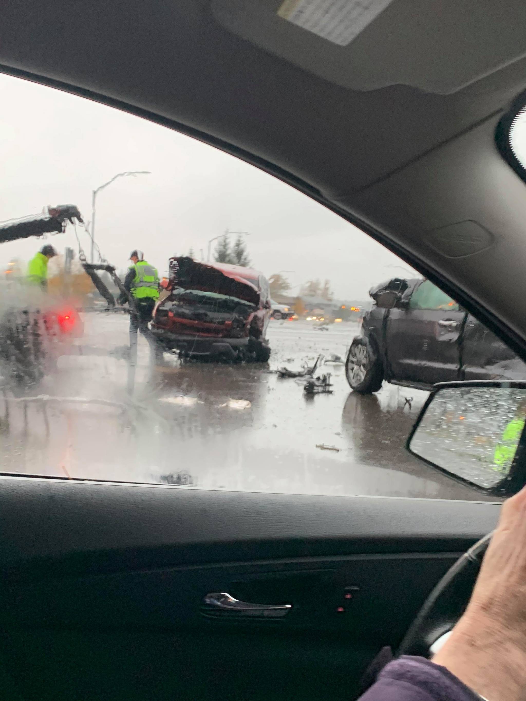 Car crash on Egan Drive near Glacier Highway on Oct. 11, 2019. (Photo Courtesy of David Kirby)