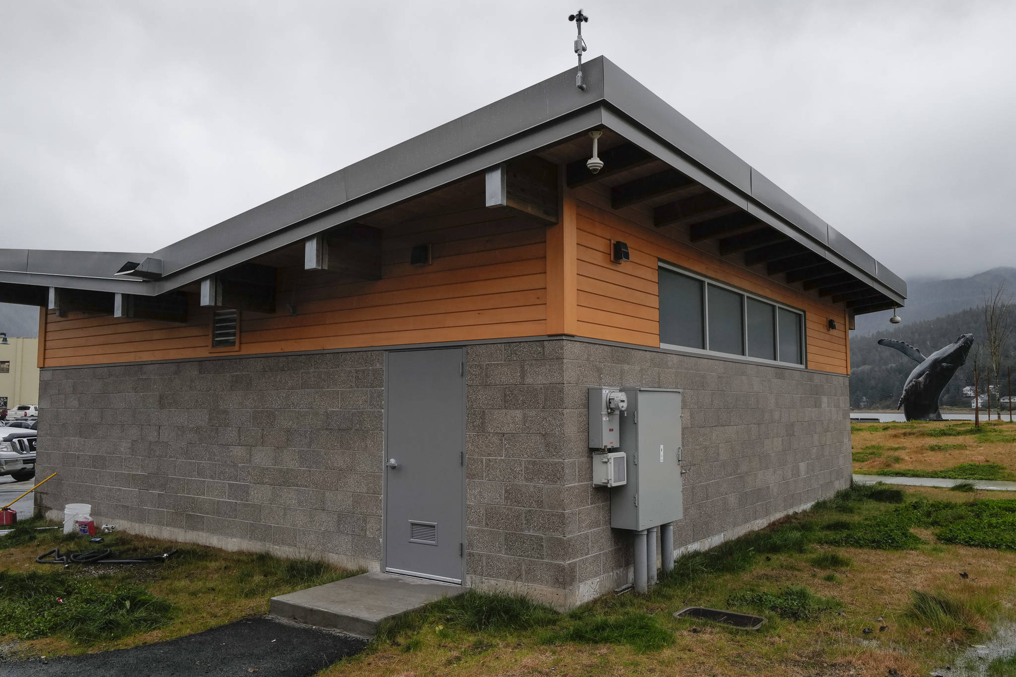 The wastewater pumps were overwelmed during last weekends storm and caused a backup of sewage into the Mayor Bill Overstreet Park utilities building. (Michael Penn | Juneau Empire)