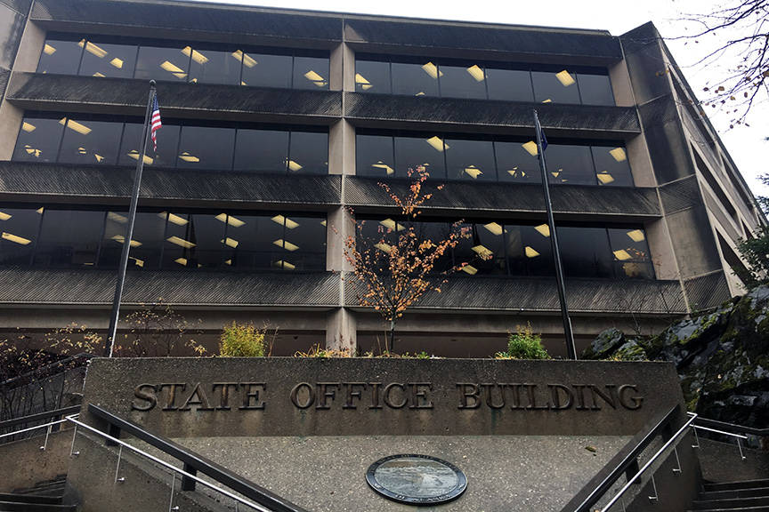 The Alaska State Office Building in downtown Juneau on Tuesday, Oct. 22, 2019. (Michael S. Lockett | Juneau Empire)
