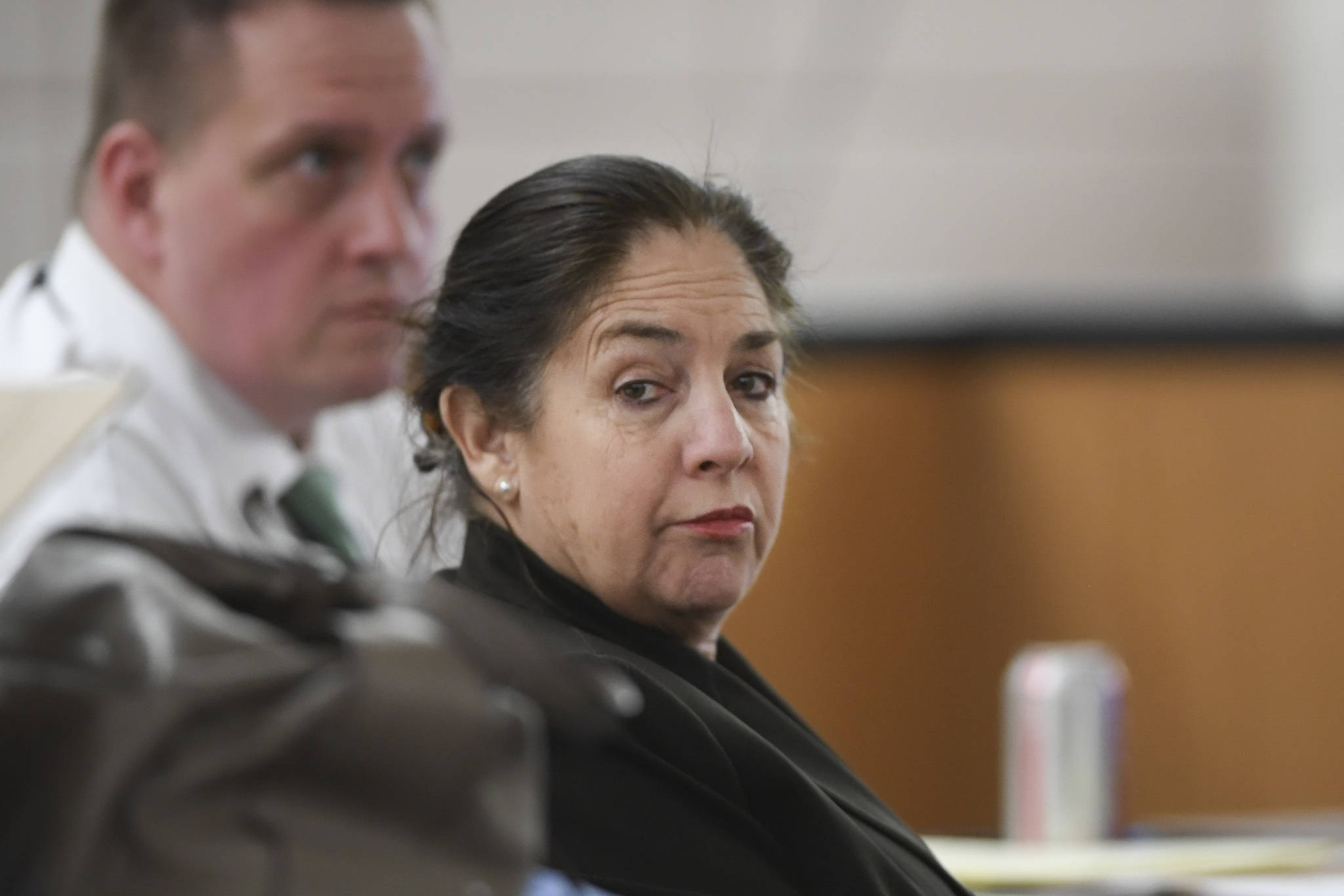 Loretto Lee Jones, 65, appears in Juneau Superior Court on Thursday, Oct. 31, 2019, during her trial on Alaska Permanent Fund Dividend felony theft and fraud. The two charges stem from allegations that Jones filed for her PFD payout in 2016 while having resided outside the state for more than 180 days. (Michael Penn | Juneau Empire)