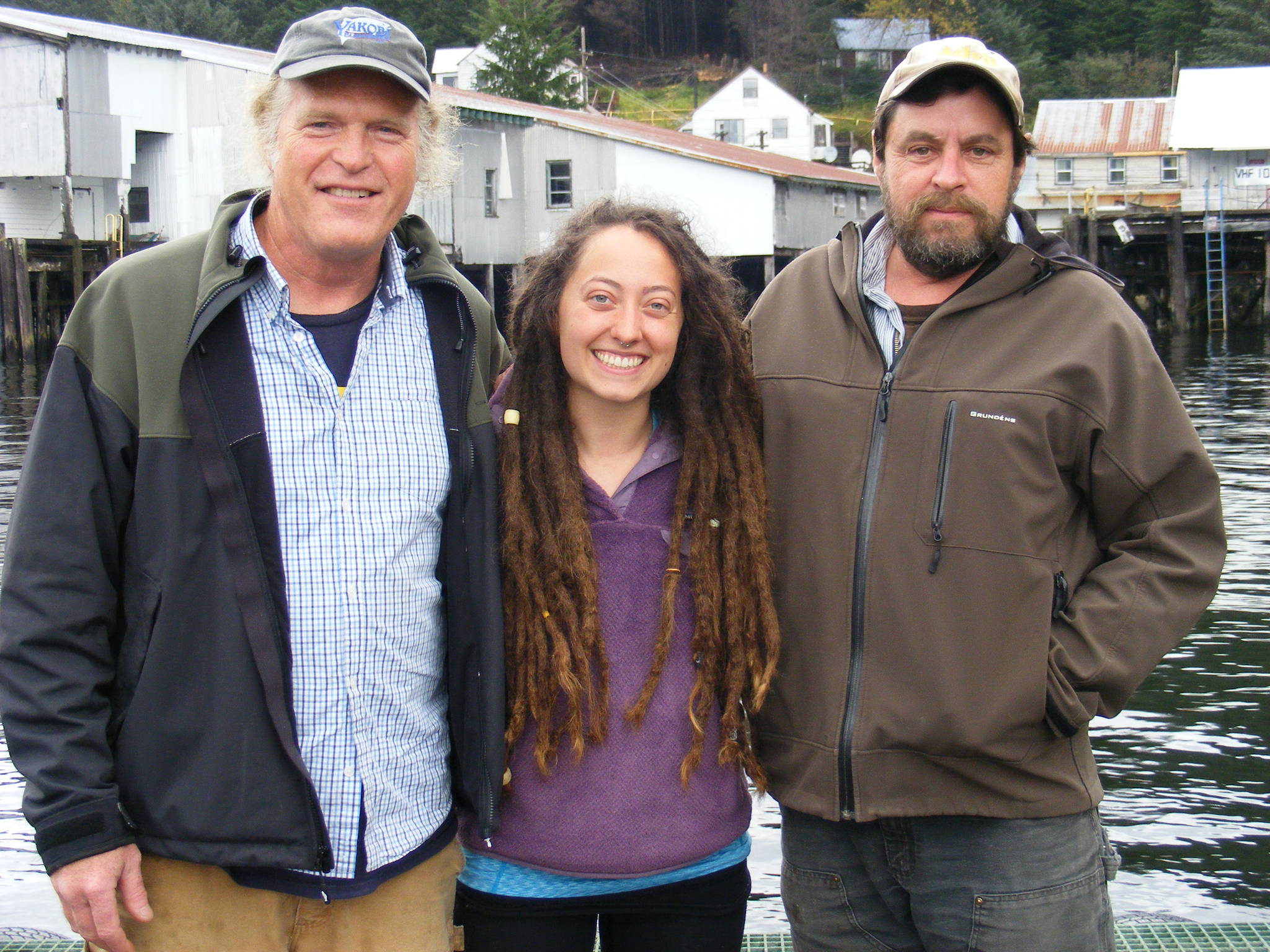 Shoreline Wild Salmon co-owners Joe Emerson, Marie Rose and Keith Heller stand together. (Courtesy Photo | Joe Emerson)