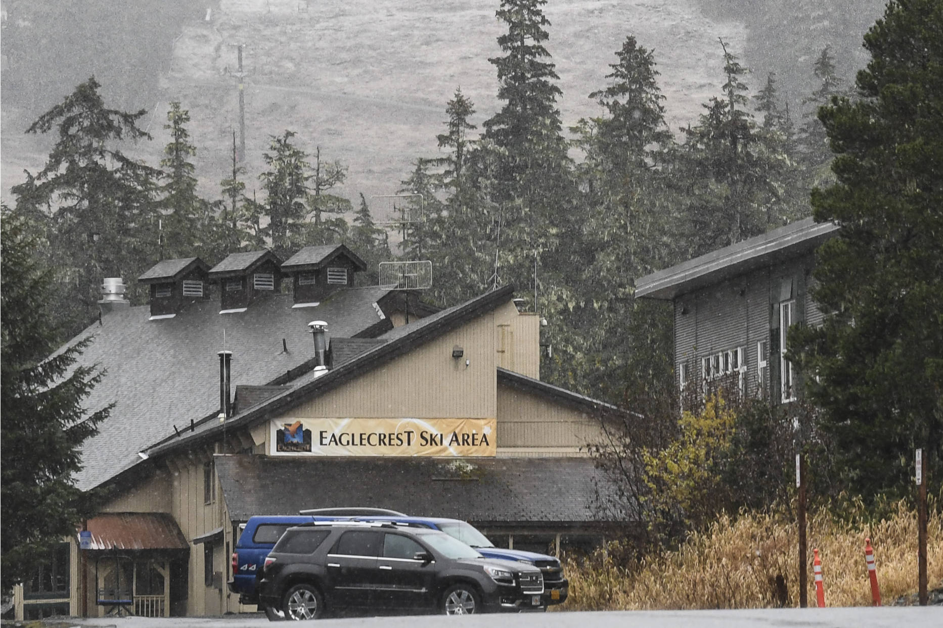 Fresh snow hits the lower slopes at the Eaglecrest Ski Area on Tuesday, Oct. 29, 2019. (Michael Penn | Juneau Empire File)