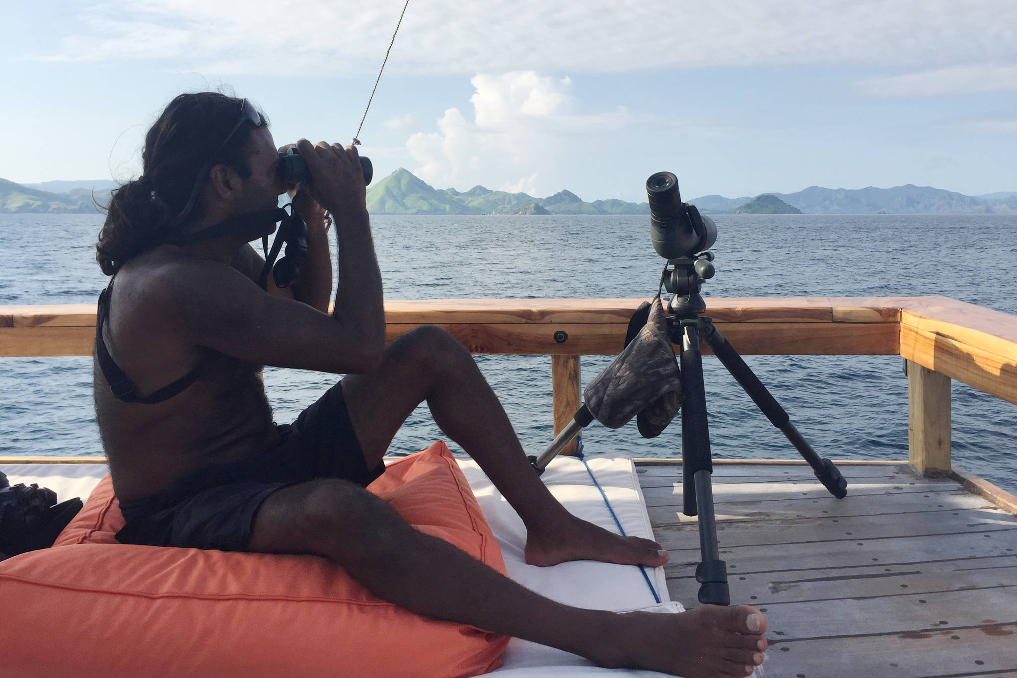 University of Alaska Southeast professor and Fulbright Scholar Program participant Sanjay Pyare looks for Aleutian terns in the Flores Sea in central Indonesia. (Courtesy Photo | Sanjay Pyare )