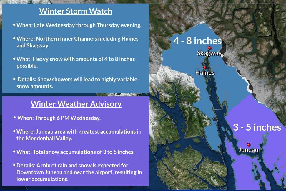 The National Weather Service has issued a winter weather advisory for Juneau (Courtesy Photo | NWS)