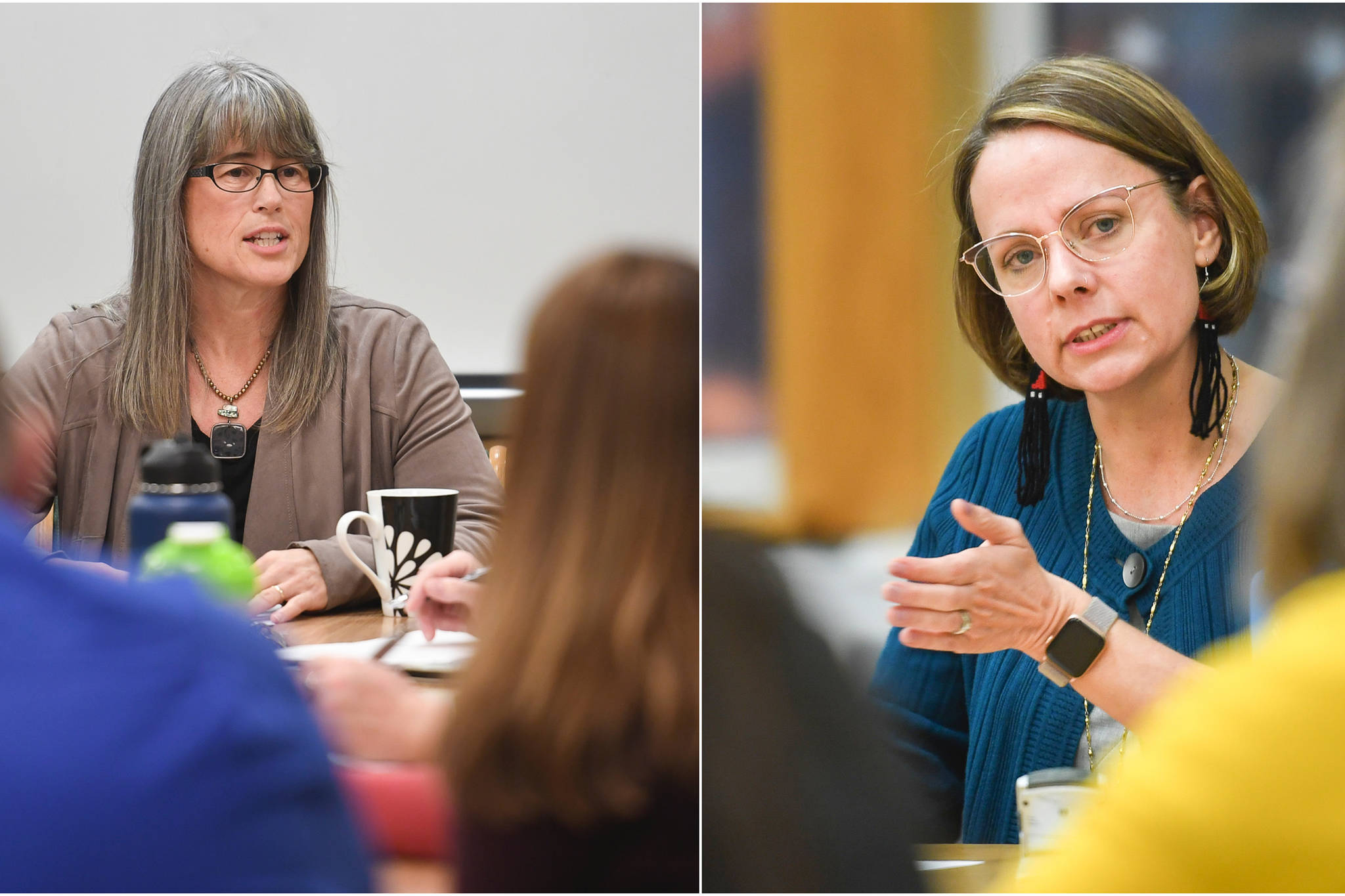 Molly Box is the new permanent principal of Harborview Elementary School, and Elizabeth Pisel-Davis is the new permanent principal of Riverbend Elementary School. Both previously served as interim principal at their respective schools. (Michael Penn | Juneau Empire)