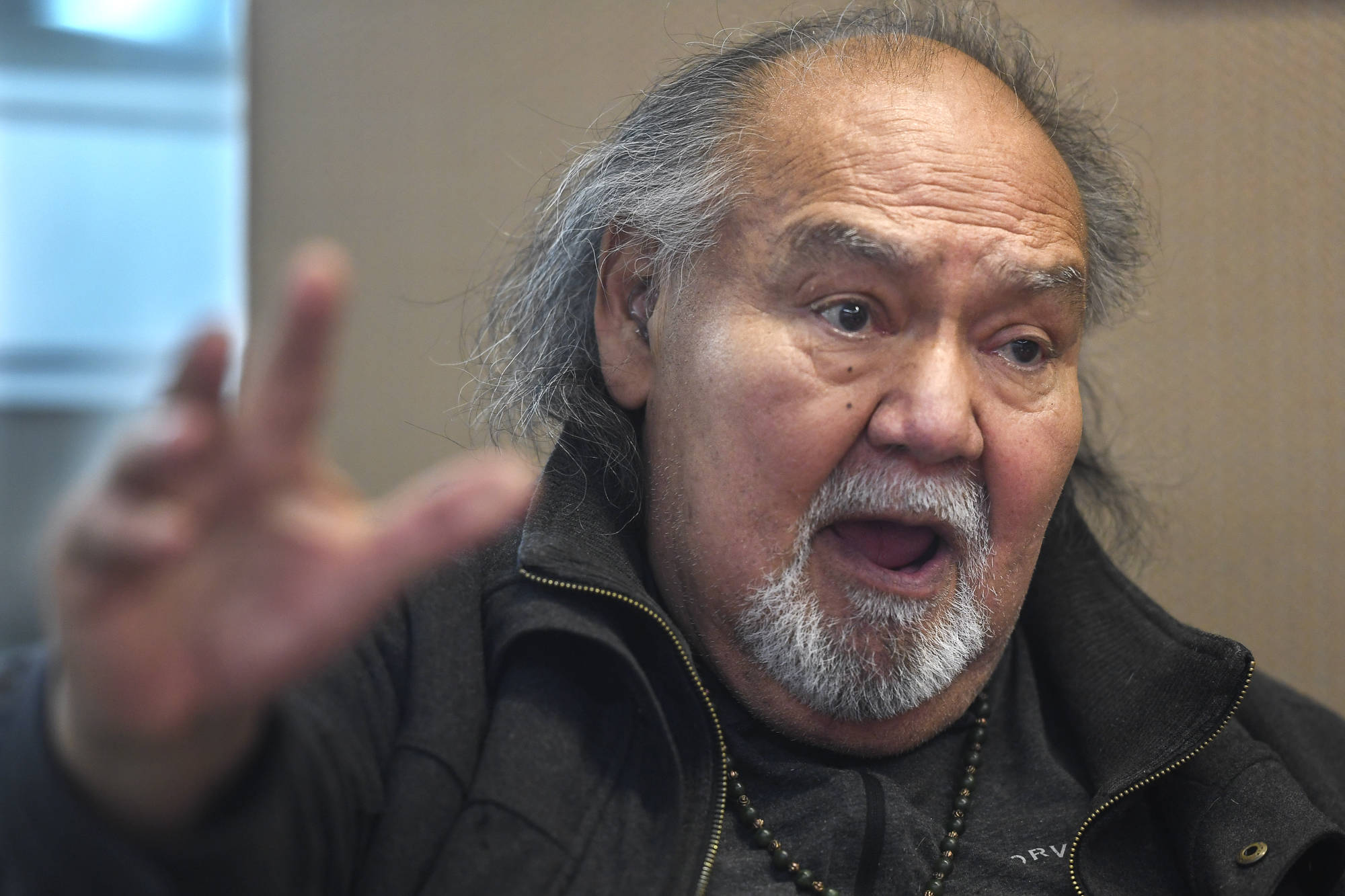 David Katzeek, leader of the Shangukeidi clan, speaks about the power of language during an interview on Wednesday, Dec. 18, 2019. (Michael Penn | Juneau Empire)