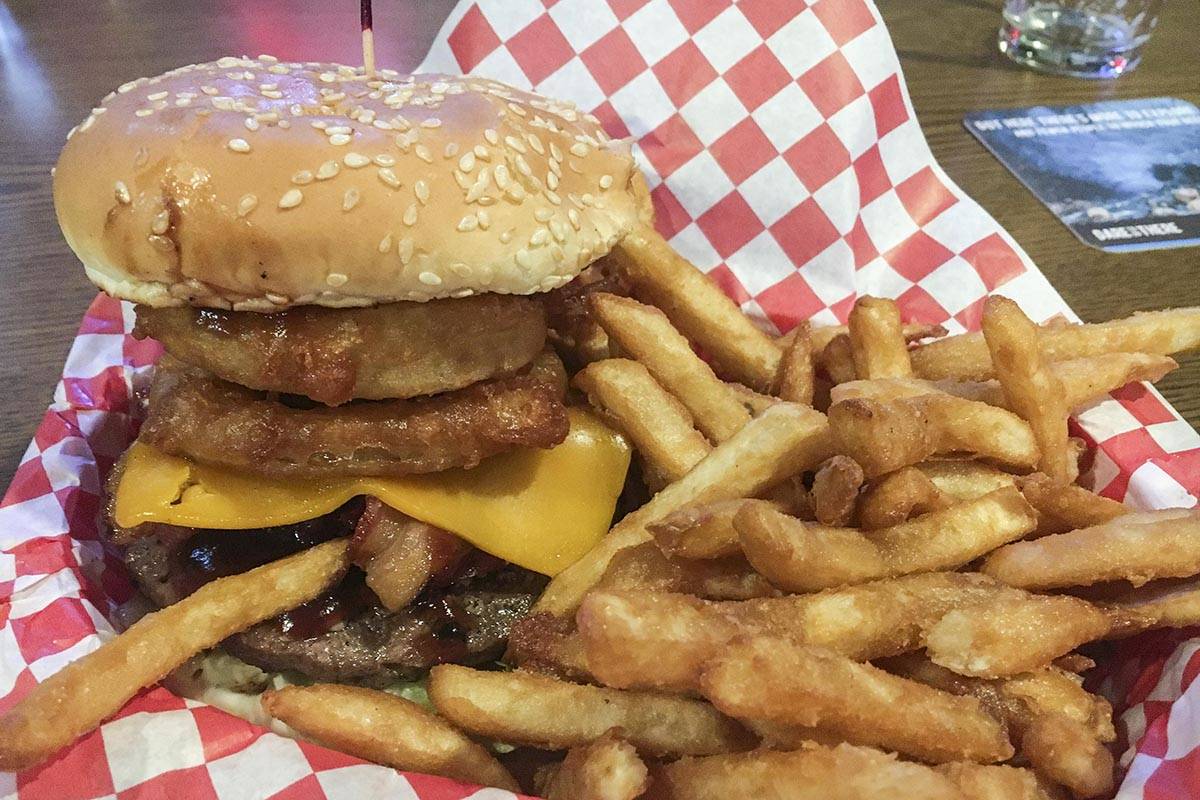 Western bacon cheeseburger from Sandbar & Grill. (Michael S. Lockett | Juneau Empire)