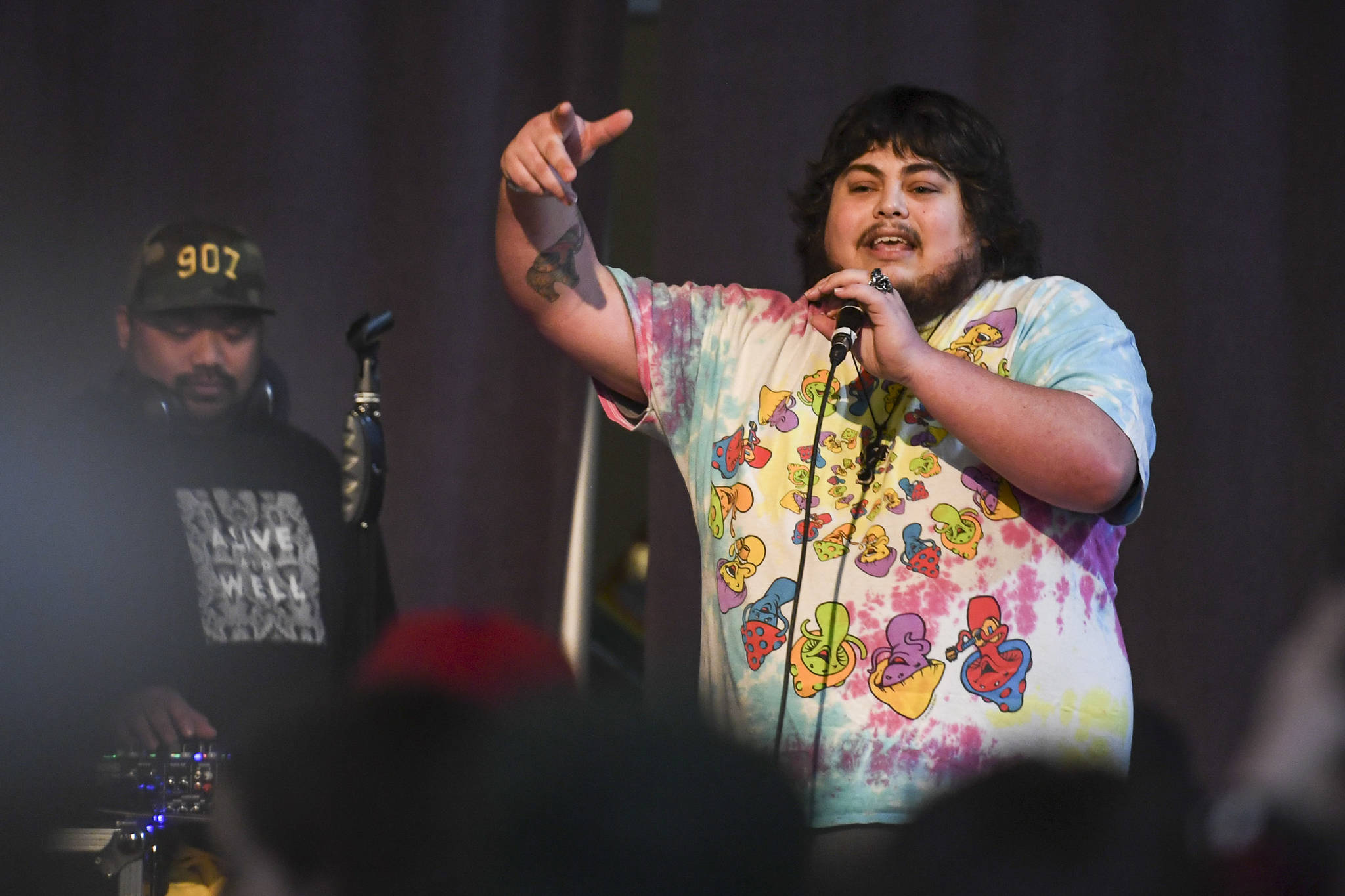 Elephant Boy, also known as Jeremy Abeyta, performs during the Killah Priest of Wu Tang Southeast Tour at the Juneau Arts & Culture Center on Friday, Dec. 20, 2019. (Michael Penn | Juneau Empire)