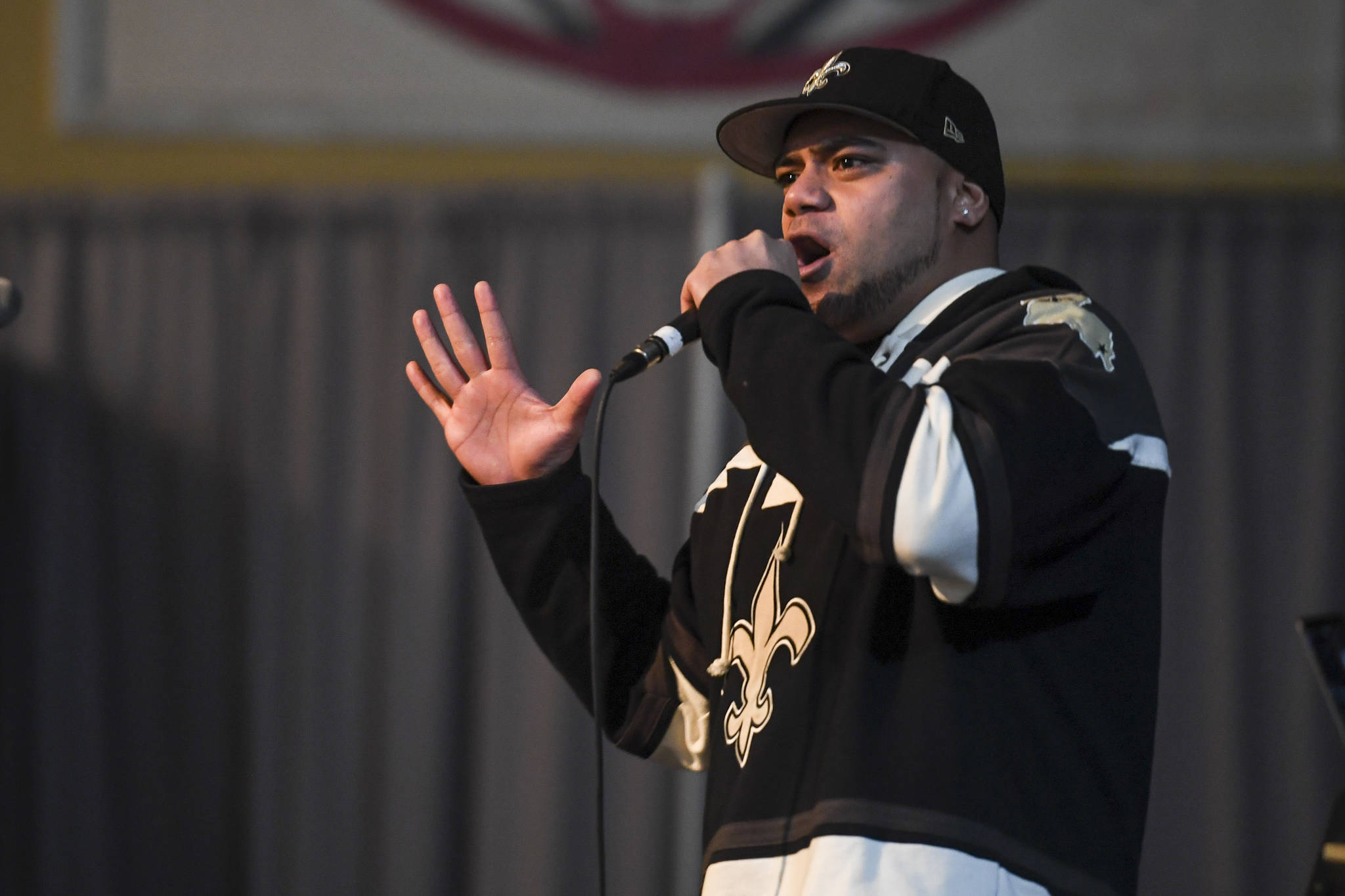 Cram Sam performs during the Killah Priest of Wu Tang Southeast Tour at the Juneau Arts & Culture Center on Friday, Dec. 20, 2019. (Michael Penn | Juneau Empire)