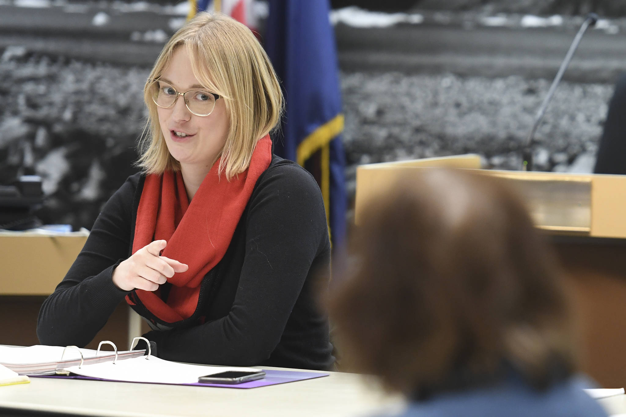 Assemblymember Carole Triem chairs the Visitor Industry Task Force meeting in the Assembly chambers on Tuesday, Jan. 7, 2020. (Michael Penn | Juneau Empire)