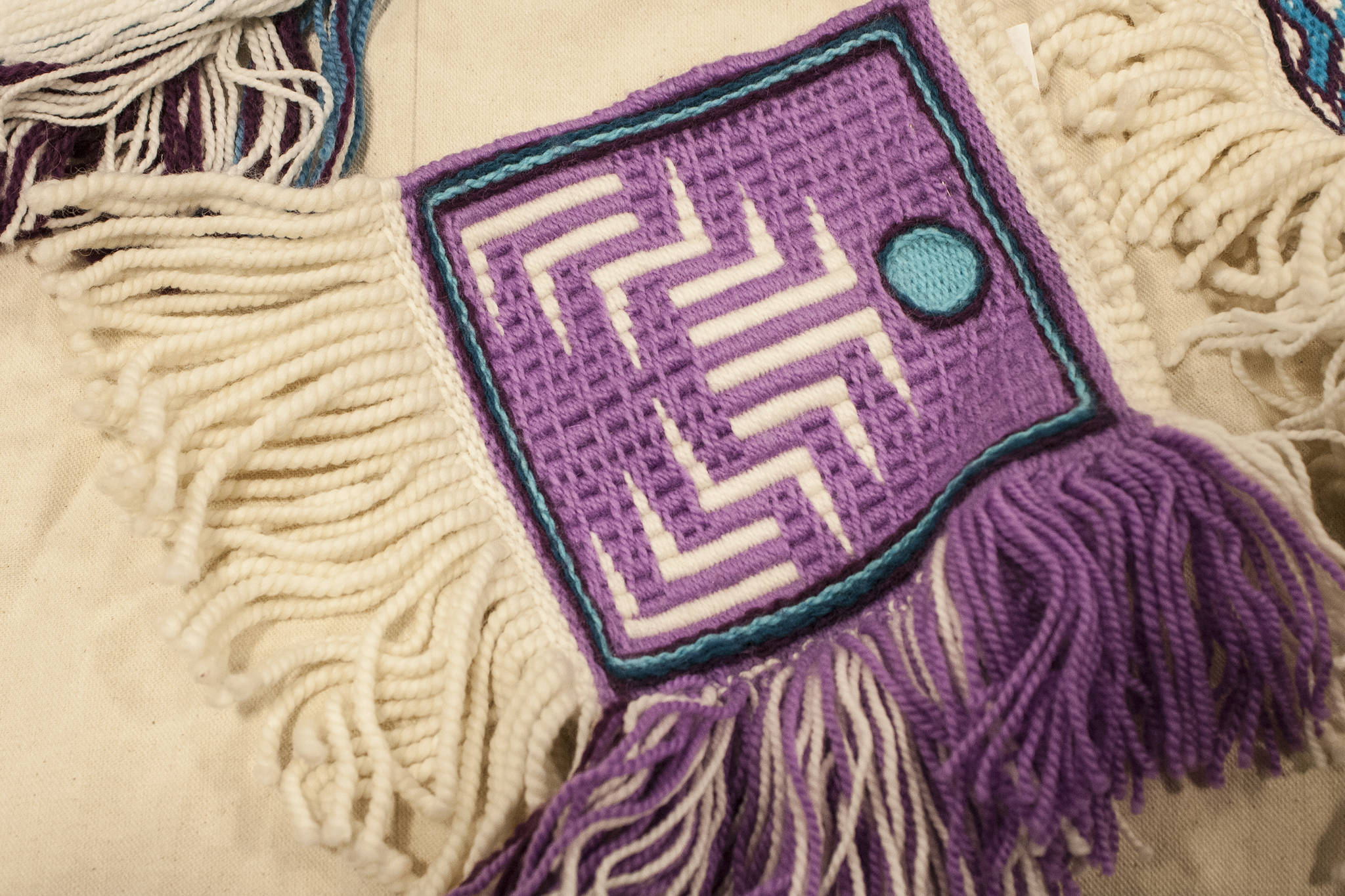 This square was woven by Patty Fiorella for the Giving Strength Robe. (Ben Hohenstatt | Capital City Weekly)