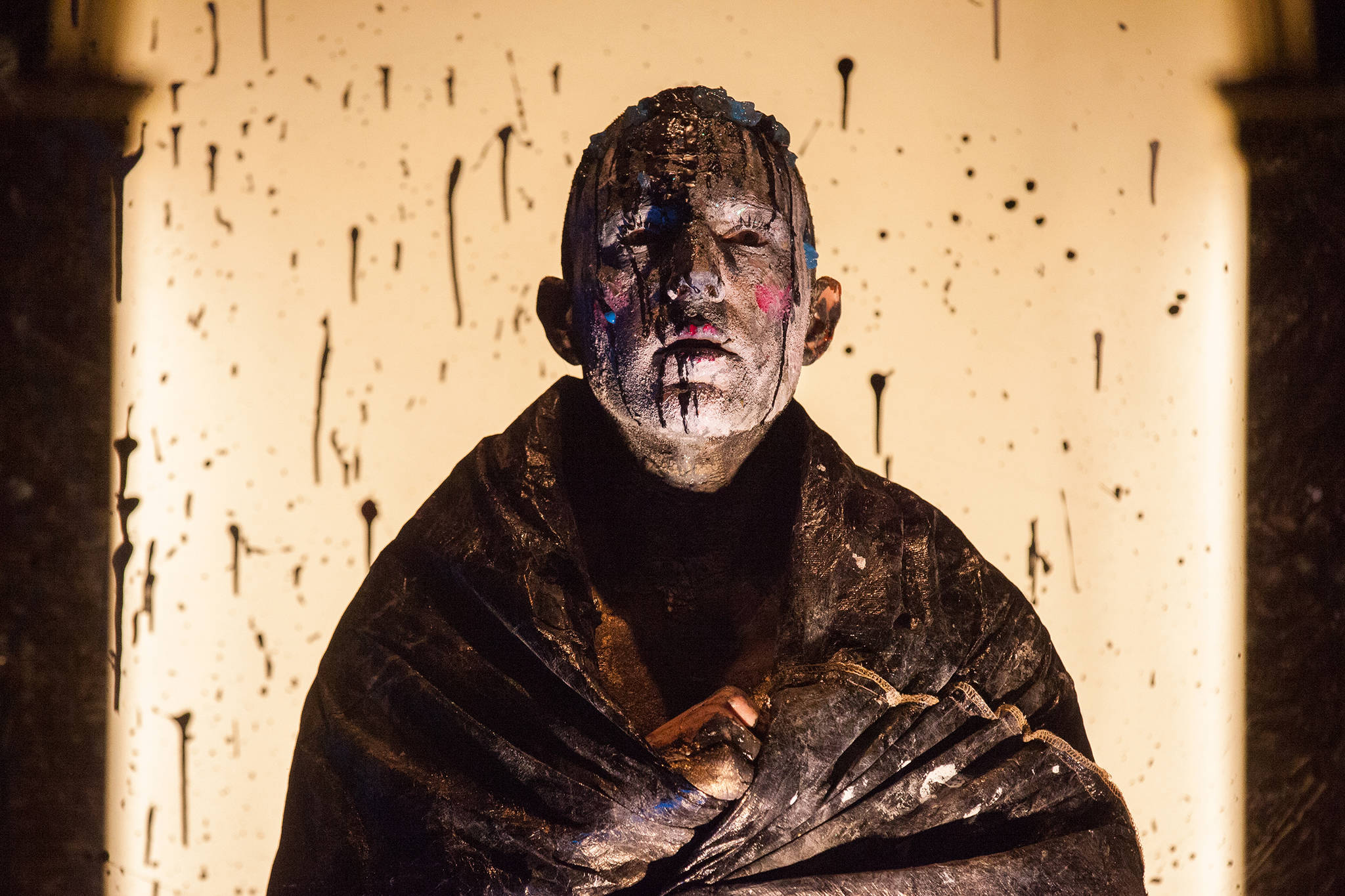 Courtesy Photo | Carolyn Brown                                Ryan Conarro, who stars in and created “Saints of Failure” dons makeup during a performance of the show. The makeup, which is applied during autobiographical stories in part represents multiple layers of identity.