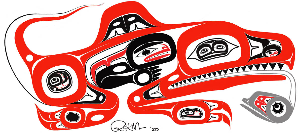 The Gunakadeit is a part of Tlingit cultural lore, a sea creature that grants good fortune to the worthy. (Courtesy art | Robert Mills)