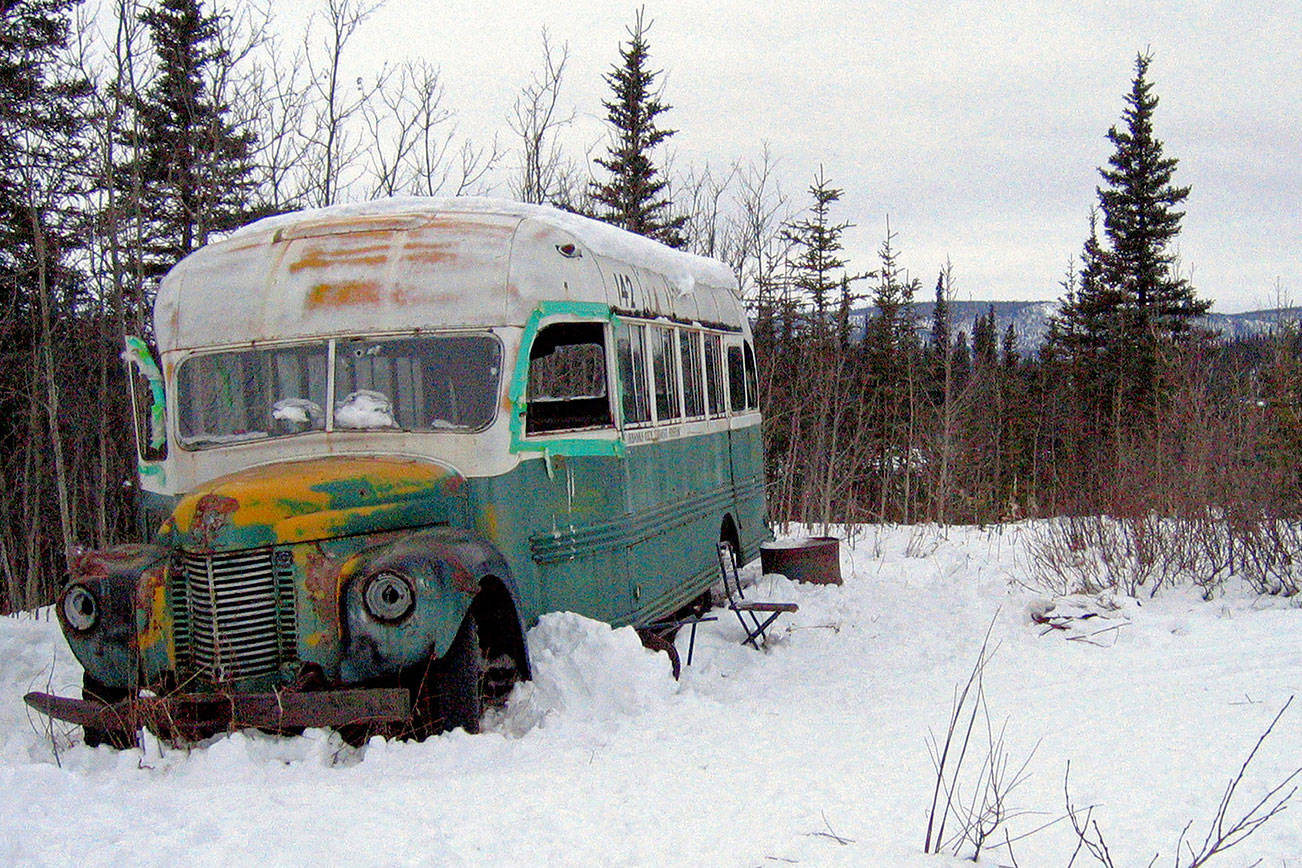 Associated Press file                                The abandoned bus where Christopher McCandless starved to death in 1992 on Stampede Road near Healy, Alaska is shown March 21, 2006. An Italian man suffering from frostbite and four other tourists were rescued in the Alaska wilderness after visiting the abandoned bus that’s become a lure for adventurers since it was featured in the “Into the Wild” book and movie.