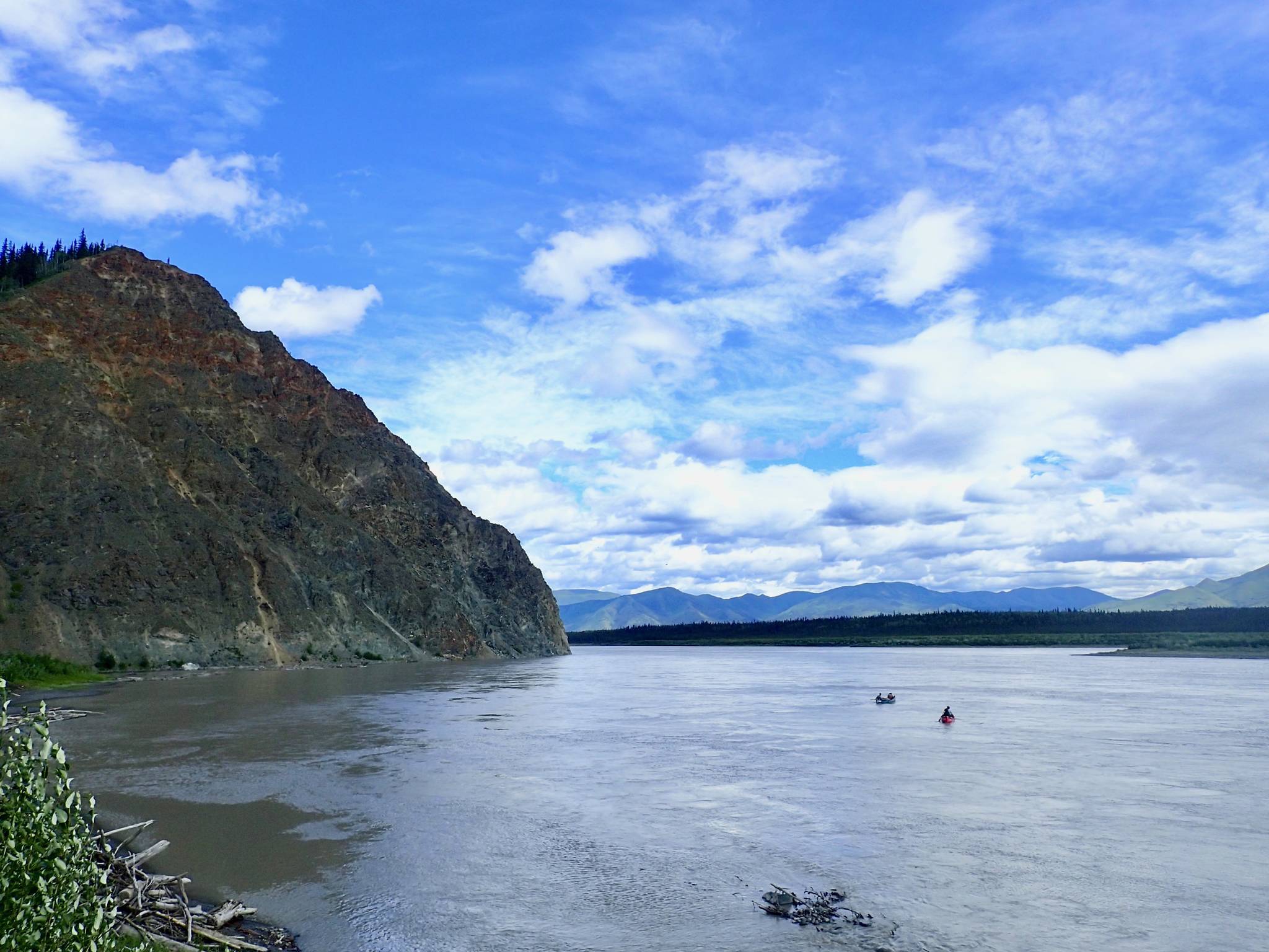 Data shows water flow is down for the Yukon River, seen in this photo taken at Eagle, Alaska, in summer 2019, (Courtesy Photo | Ned Rozell)