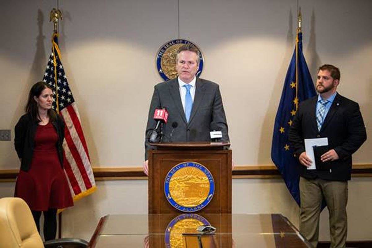 Alaska Governor Mike Dunleavy and State health officials updated the media today on the status of novel coronavirus preparedness. (Courtesy photo | Office of the Governor)