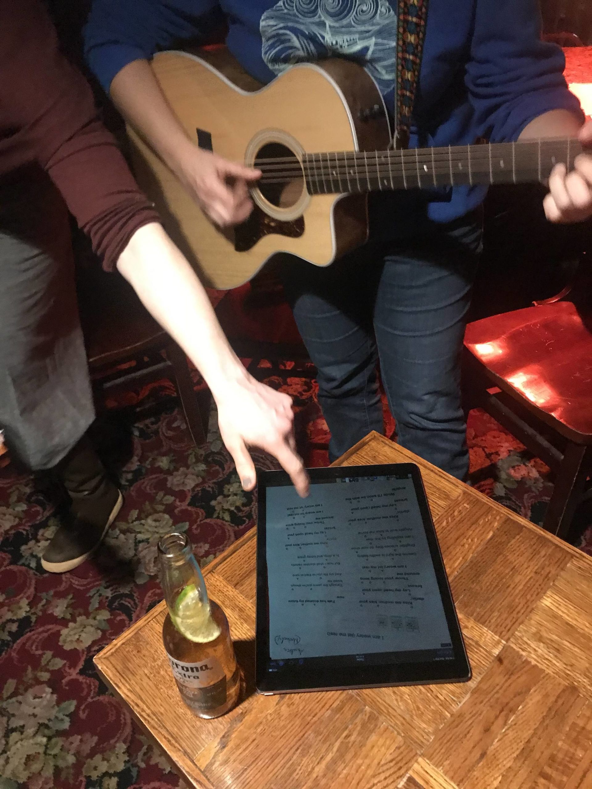 Musicians share music during a Bluegrass Slow Jam at the Alaskan Bar on Sunday, March 1, 2020. (Mollie Barnes |For the Juneau Empire)