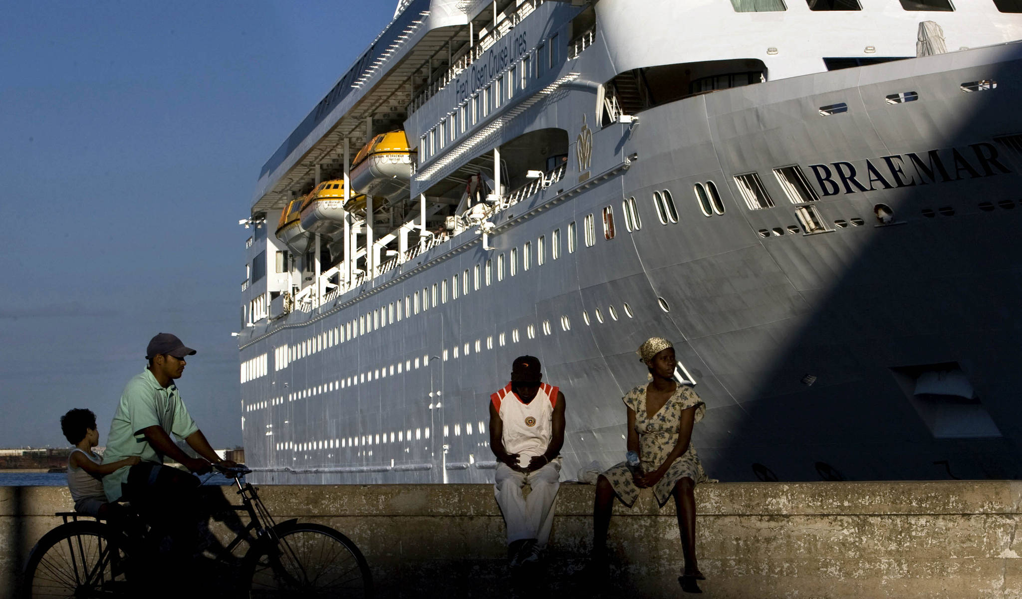 In this April 14, 2008 file photo, the Fred Olson Cruise Liner Braemar is docked at the port in Havana, Cuba. On Thursday, Feb. 27, 2020 the Dominican Republic turned back the Braemar because some on board showed potential symptoms of the new coronavirus COVID-19. (AP Photo | Ramon Espinosa, File)
