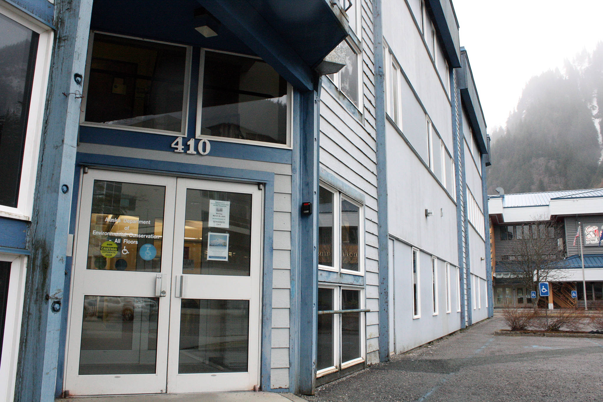A patient, who tested positive for the coronavirus, had contact with the first floor of the state office building at 410 Willoughby Ave., according to an email from DEC Commissioner Jason Brune. (Ben Hohenstatt | Juneau Empire)