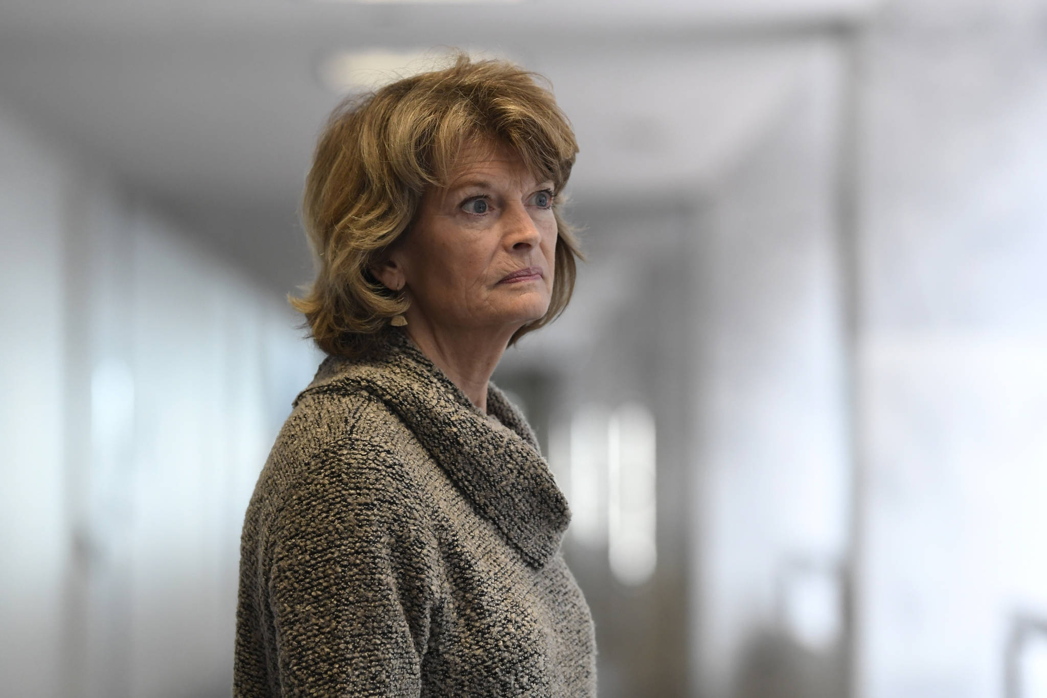 Sen. Lisa Murkowski, R-Alaska, talks with reporters following a Republican policy lunch on Capitol Hill in Washington, Thursday, March 19, 2020. Murkowski was among a group of lawmakers who wrote a letter to President Donald Trump asking federal money be allocated quickly and in a way that respects tribal sovereignty. (AP Photo | Susan Walsh)