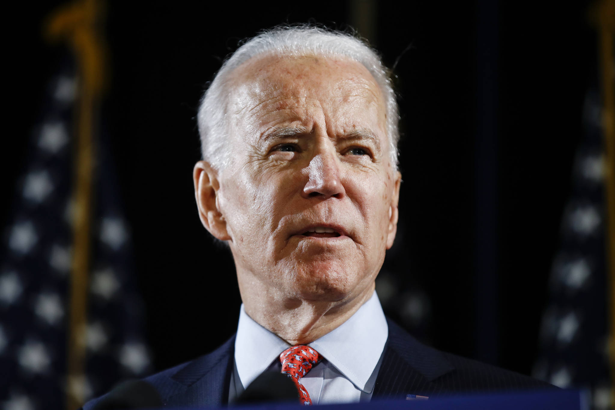 In this March 12, 2020, photo, Democratic presidential candidate former Vice President Joe Biden speaks in Wilmington, Del. Biden has won the Alaska Democrats’ party-run presidential primary, defeating Sen. Bernie Sanders on Saturday, April 11, days after Sanders suspended his campaign. (AP Photo | Matt Rourke, File)