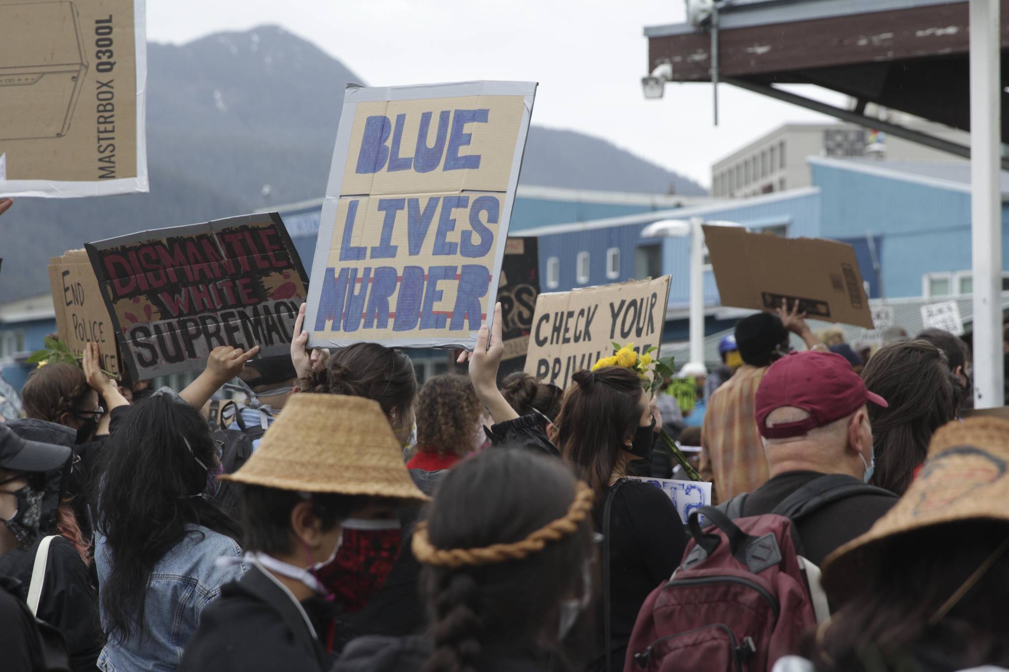 Juneau residents held a rally for human rights and the sanctity of black lives in Marine Park on June 6, 2020, following the death of George Floyd in the custody of the Minneapolis Police Department. (Michael S. Lockett | Juneau Empire)