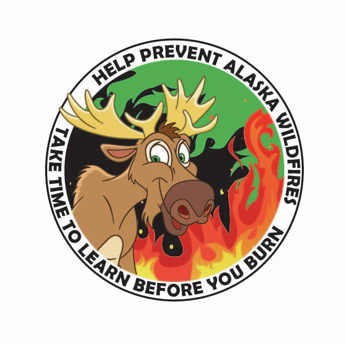 The Alaska Division of Forestry is holding a contest to name the new “Take Time to Learn Before You Burn Moose.” (Courtesy Photo | Alaska Department of Natural Resources)