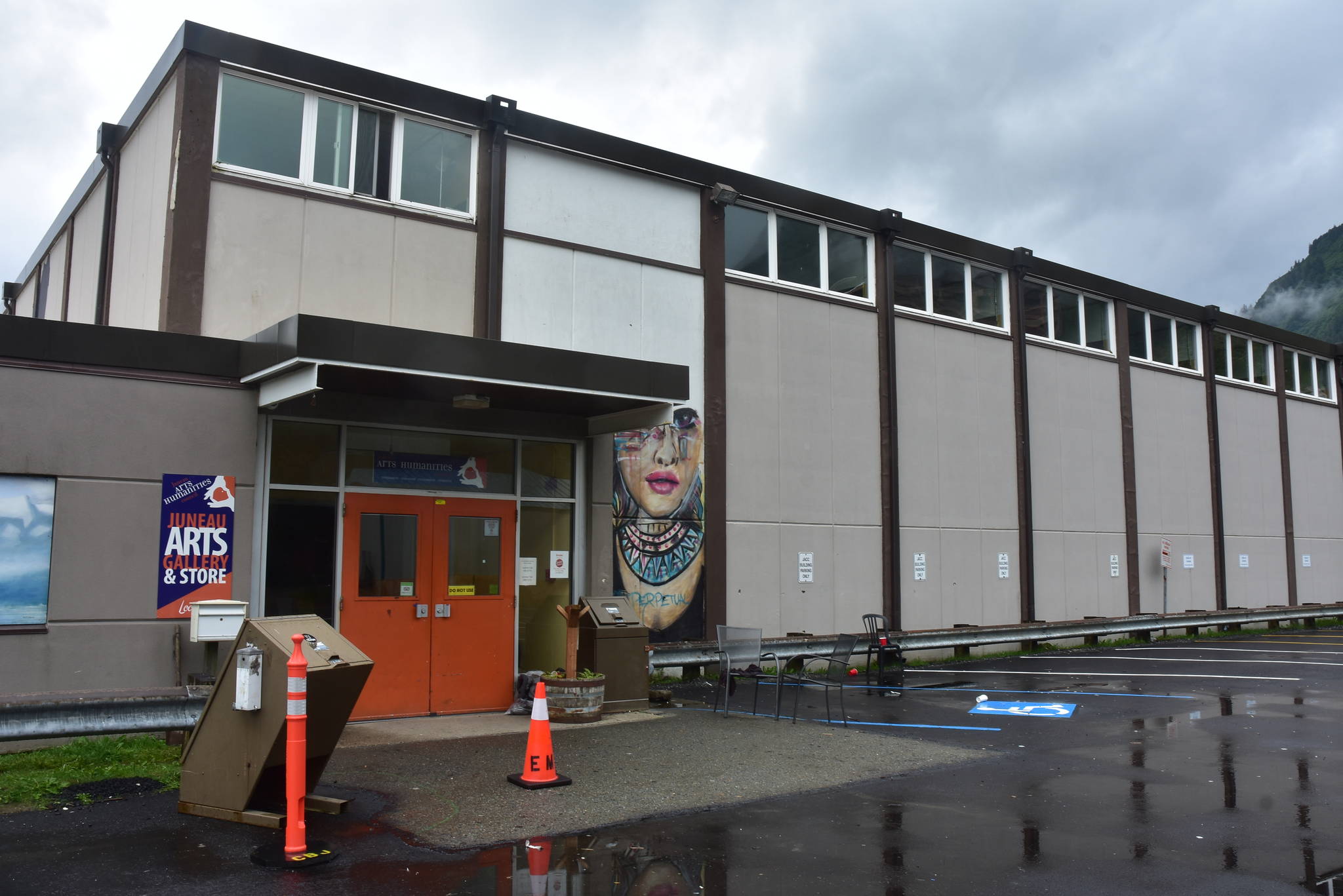 The Juneau Arts and Culture Center is shown in thisTuesday, June 23, 2020, photo. In March the city turned the JACC into a cold-weather shelter for homeless people and at a meeting Monday night, City Manager Rorie Watt told the Assembly he didn’t see that service going away any time soon. (Peter Segall | Juneau Empire)