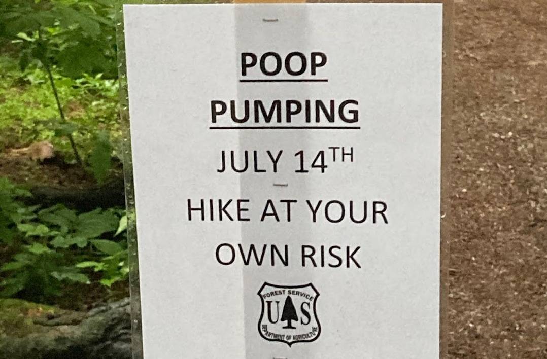 This poop pumping sign prompted revisiting a quote. (Courtesy Photo/ Tari Stage-Harvey)