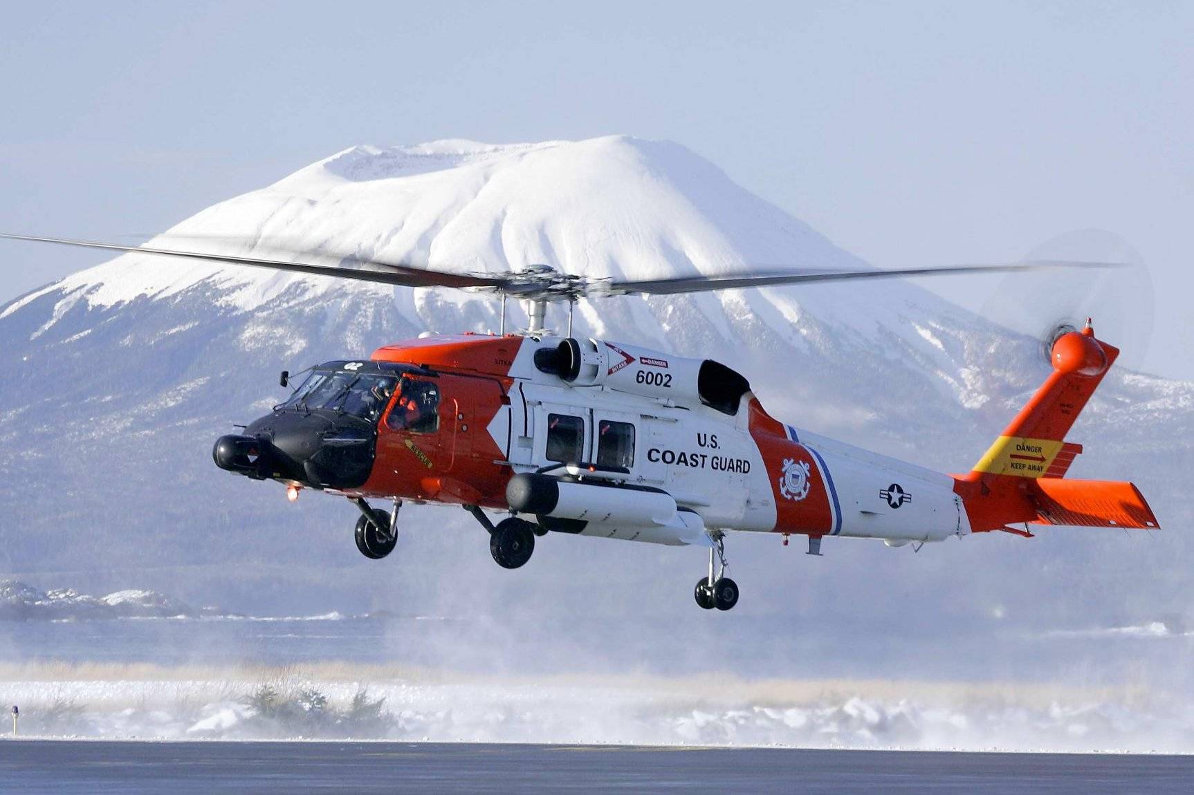 Coast Guardsmen aboard an MH-60 Jayhawk rescued a boy injured hiking near Haines on Wednesday evening. (Courtesy photo / U.S. Coast Guard