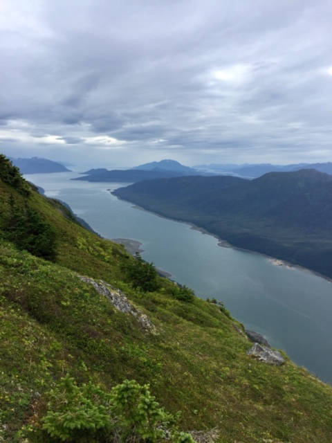 This photo shows a view looking south down the Gastineau Channel while on the way to the top of Gastineau Peak on August 21. (Courtesy Photo / Bill Andrews)
